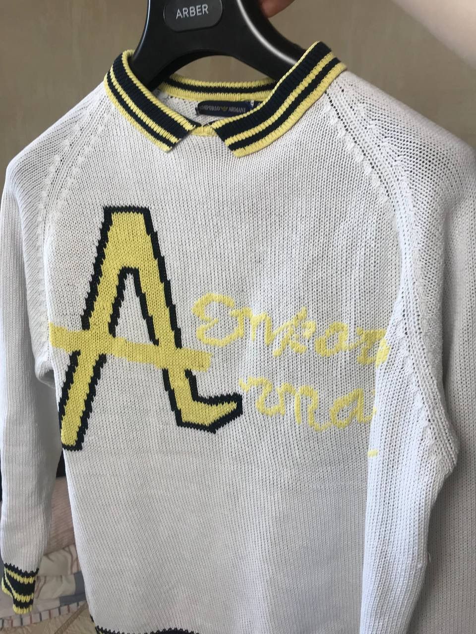Emporio Armani 🔥 Emporio Armani Knit Sweater Big Logo Pullover Italy VTG Size M / US 6-8 / IT 42-44 - 1 Thumbnail
