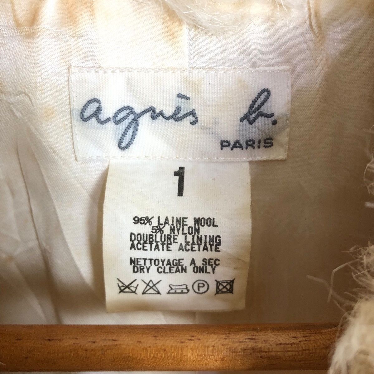 Designer × agnes b. Vintage Agnes B Paris Laine Wool Overcoat Size S / US 4 / IT 40 - 15 Thumbnail