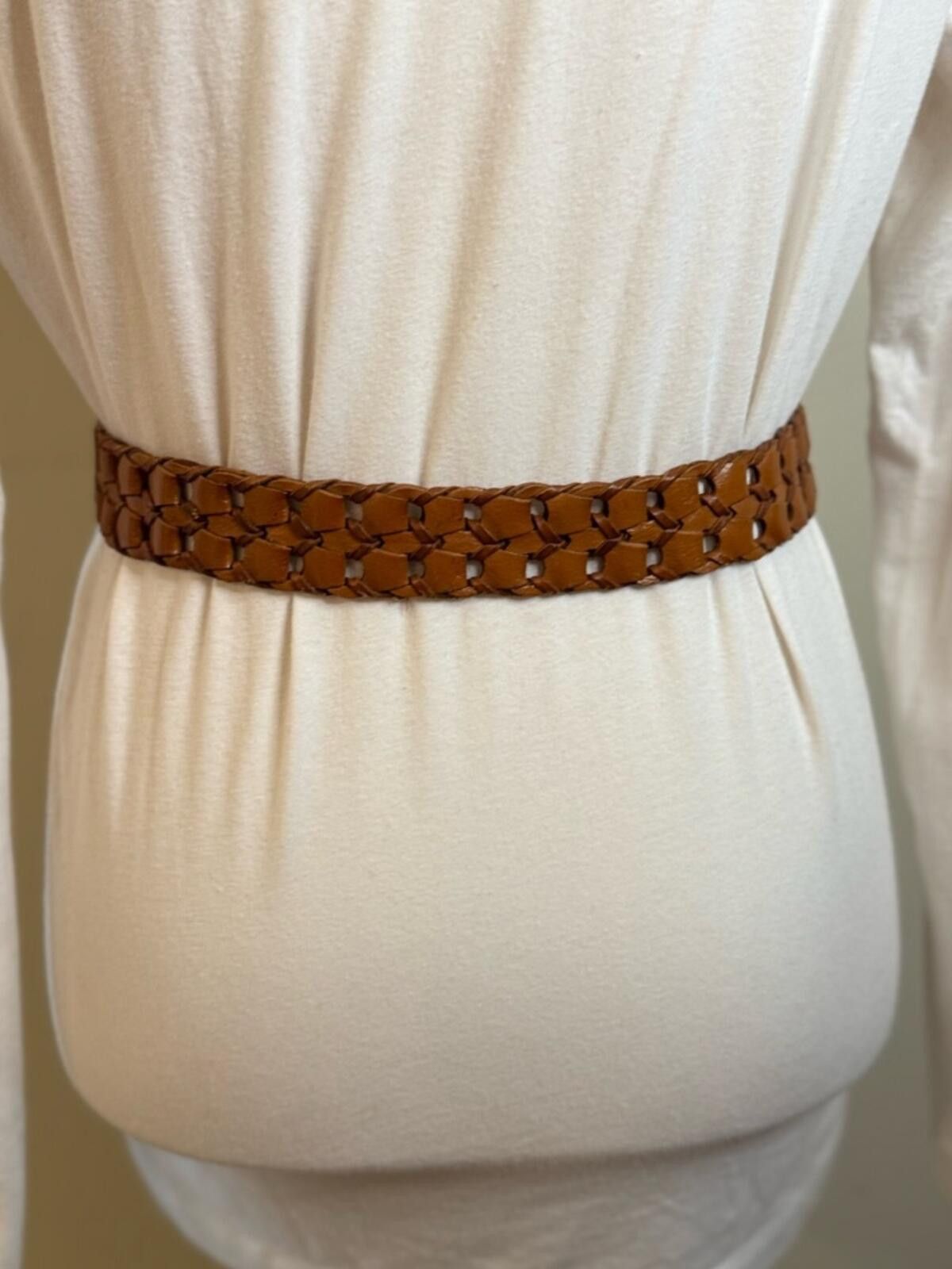 Old Navy Old Navy brown leather braided belt silver buckle L/XL Size ONE SIZE - 3 Thumbnail