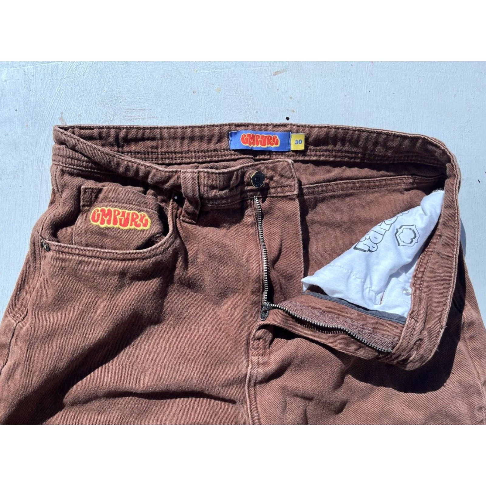 Empyre VINTAGE Girl's Empyre Jeans Brown Corduroy Logo 30 Street Hip Hop Embroidered Brown Corduroy Logo 30 Jeans Emypre Relax Mens Women Girls Boys Size 30" / US 8 / IT 44 - 7 Thumbnail