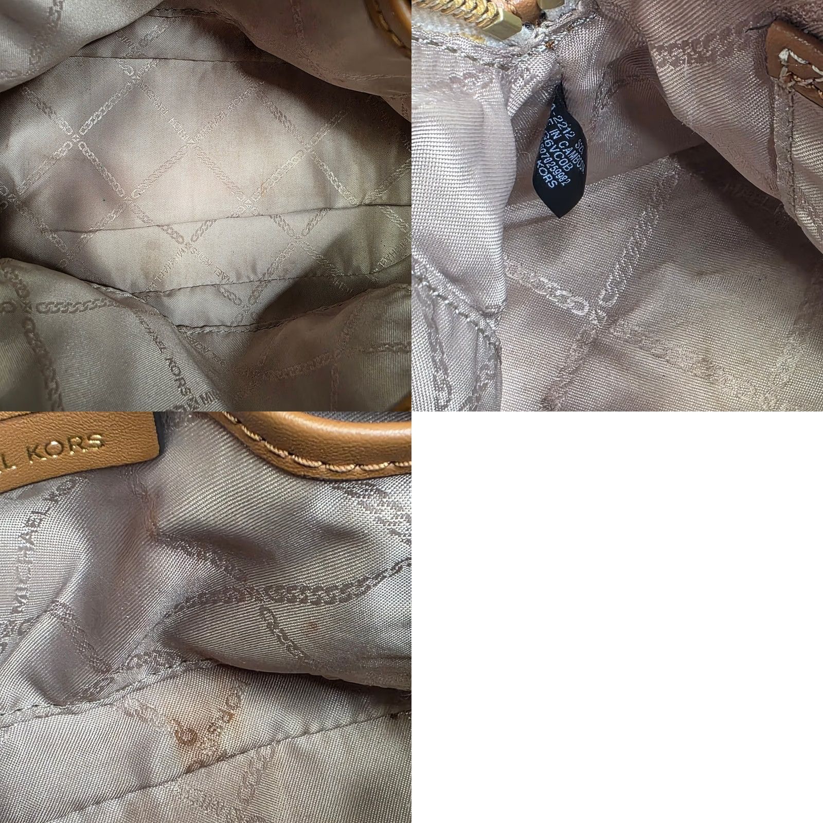 Michael Kors Michael Kors Satchel Crossbody Bag Womens Small Signature Logo Acorn Vanilla Size ONE SIZE - 9 Thumbnail