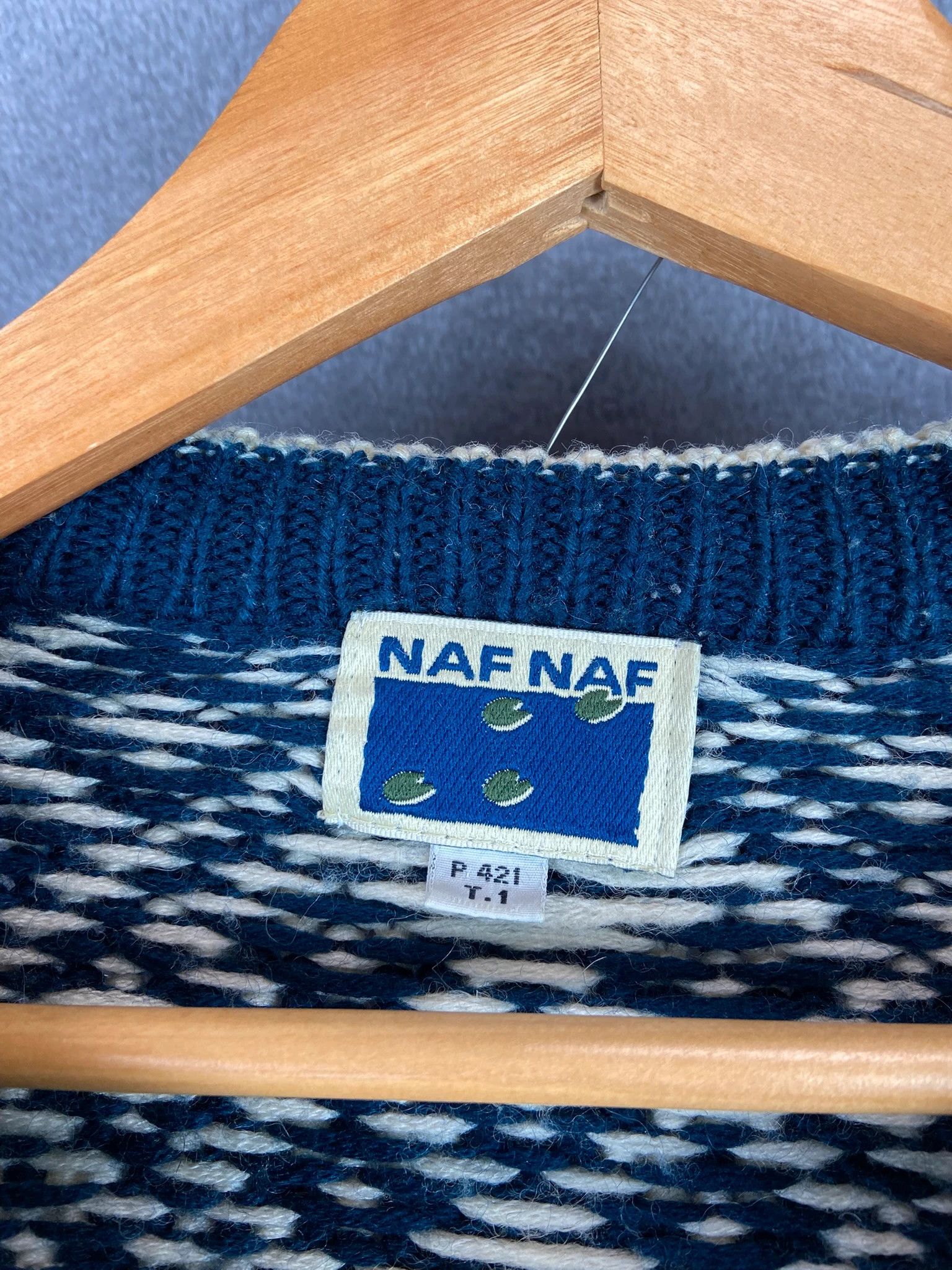 Vintage Naf Naf Knit Sweater – Vintage Nordic Pattern, L Size US L / EU 52-54 / 3 - 4 Thumbnail