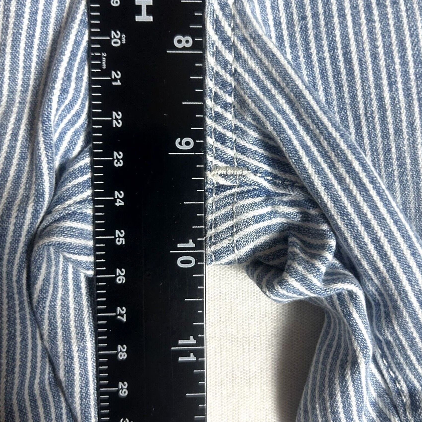 Gap Gap Denim True Skinny Pants Womens Regular Size 25 Striped Blue White Stretch Pants Size 42" / US 20 - 7 Thumbnail