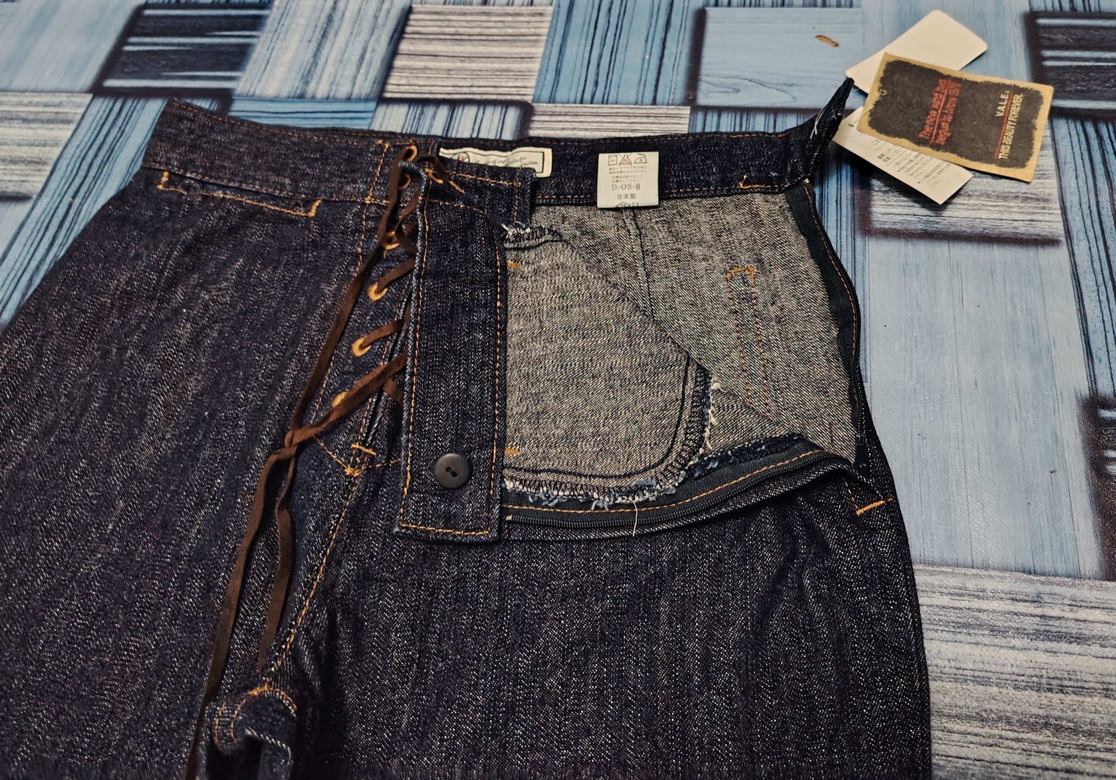 If Six Was Nine Rare💥Insane💥Japanese Vale Lace up Flare Jeans Size 26" / US 2 / IT 38 - 8 Thumbnail