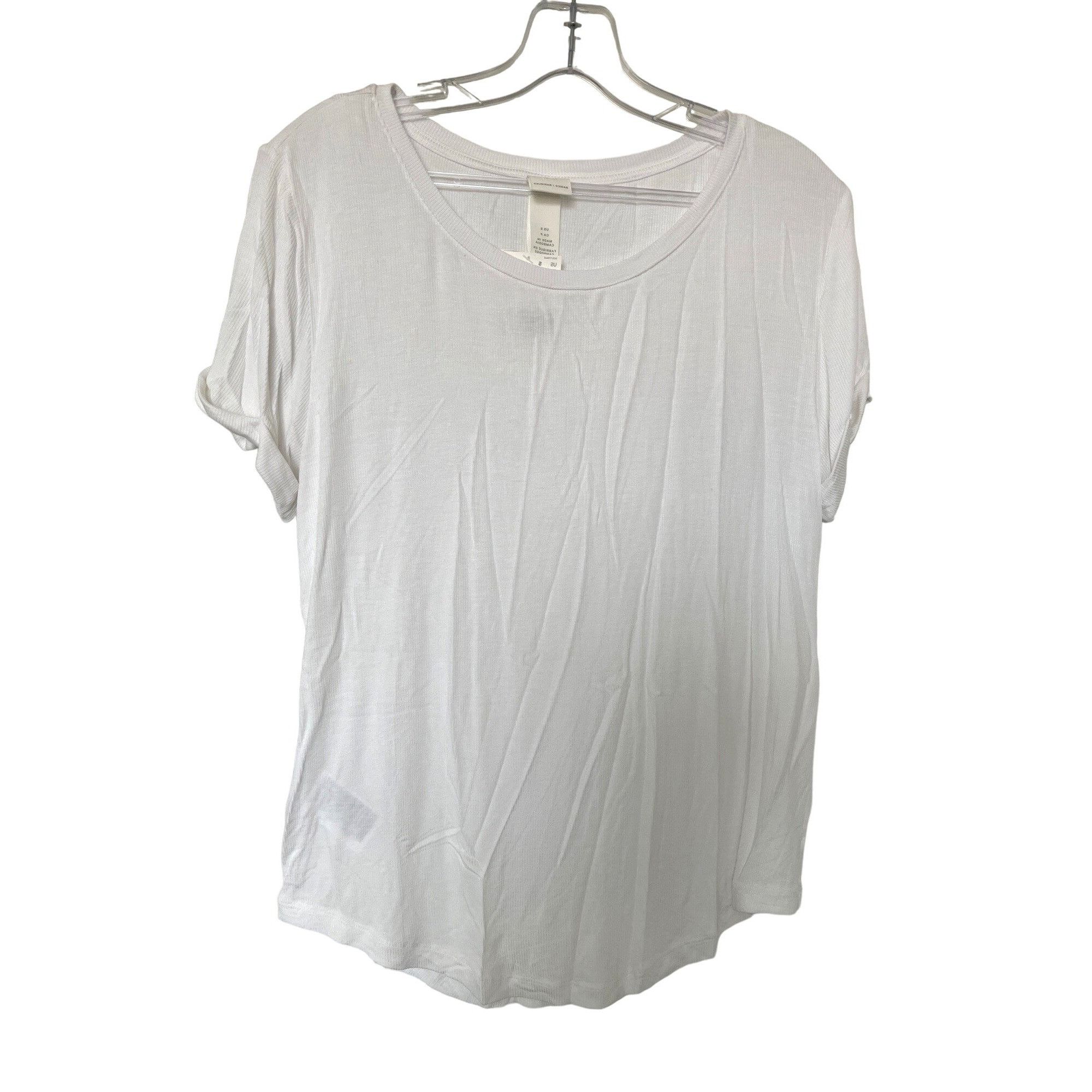 H&M H&M White Short-Sleeve Lightweight T-Shirt Size S / US 4 / IT 40 - 1 Thumbnail