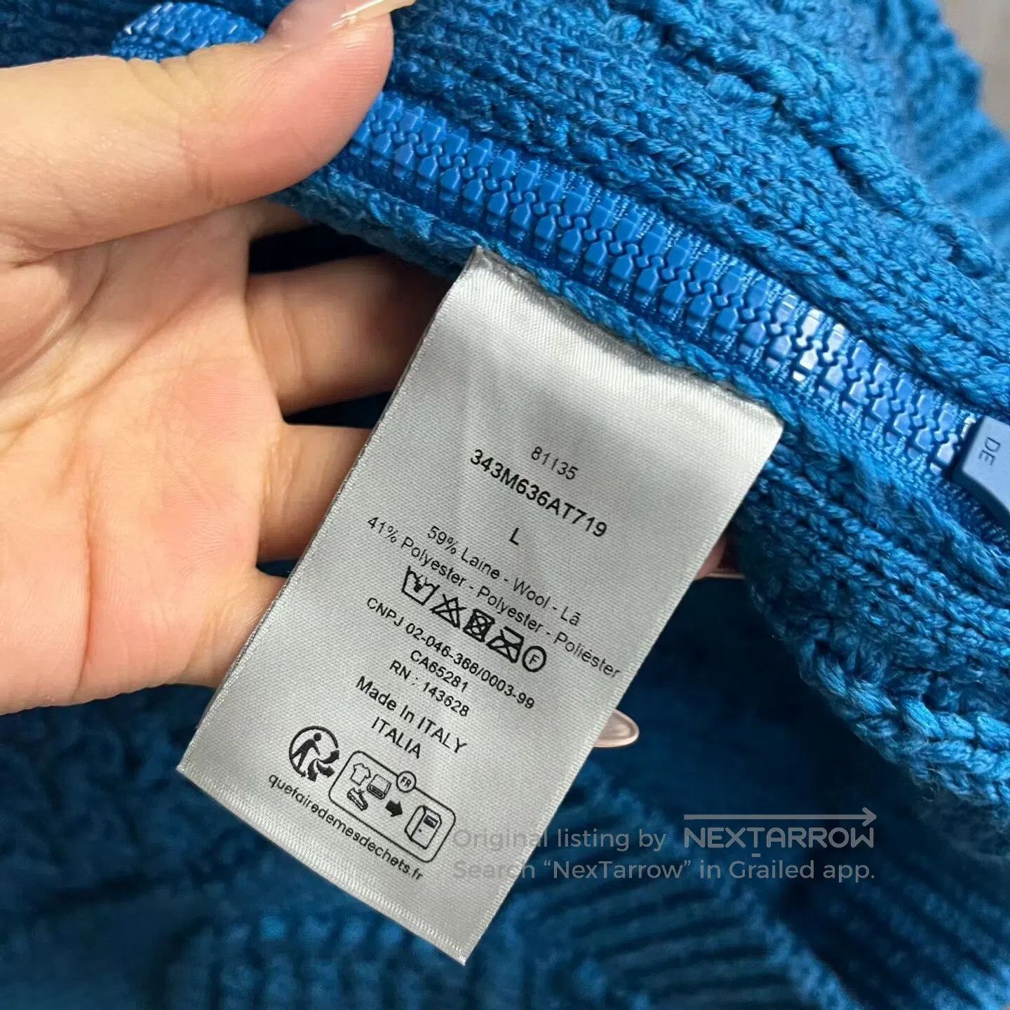 Dior Dior Blue knitted sweater with round collar and long sleev Size US L / EU 52-54 / 3 - 3 Thumbnail