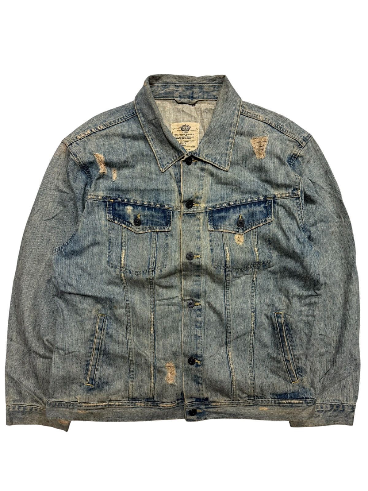 If Six Was Nine 💥GRUNGE💥90s STYLE OLD NAVY DISTRESSED MUDWASH POCKET DENIM Size US XXL / EU 58 / 5 - 1 Thumbnail