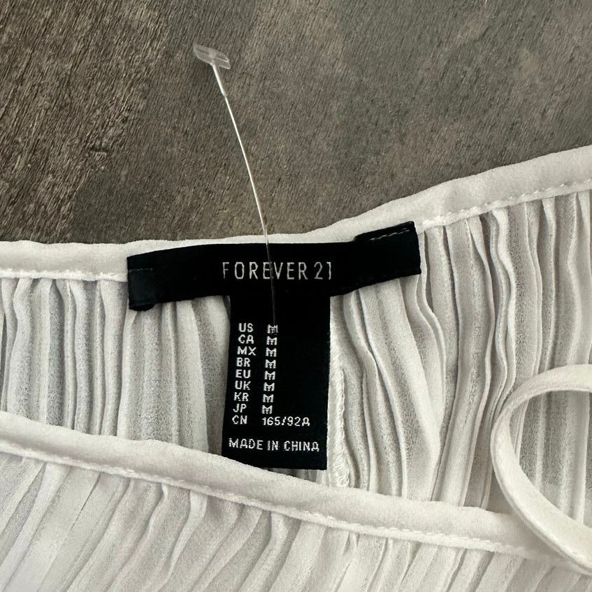 Forever 21 forever 21 sheer white mesh cold shoulder blouse top Size M / US 6-8 / IT 42-44 - 3 Thumbnail