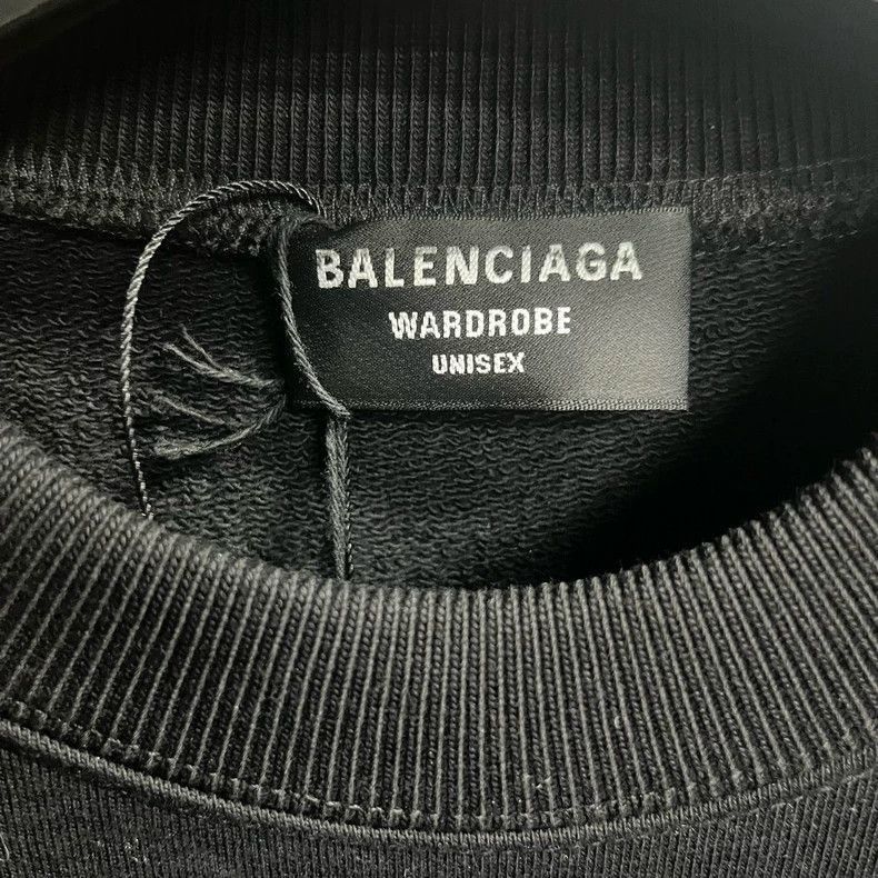 Balenciaga Black Logo Embroidered Long Sleeve Sweatshirt-2506 Size US M / EU 48-50 / 2 - 2 Thumbnail