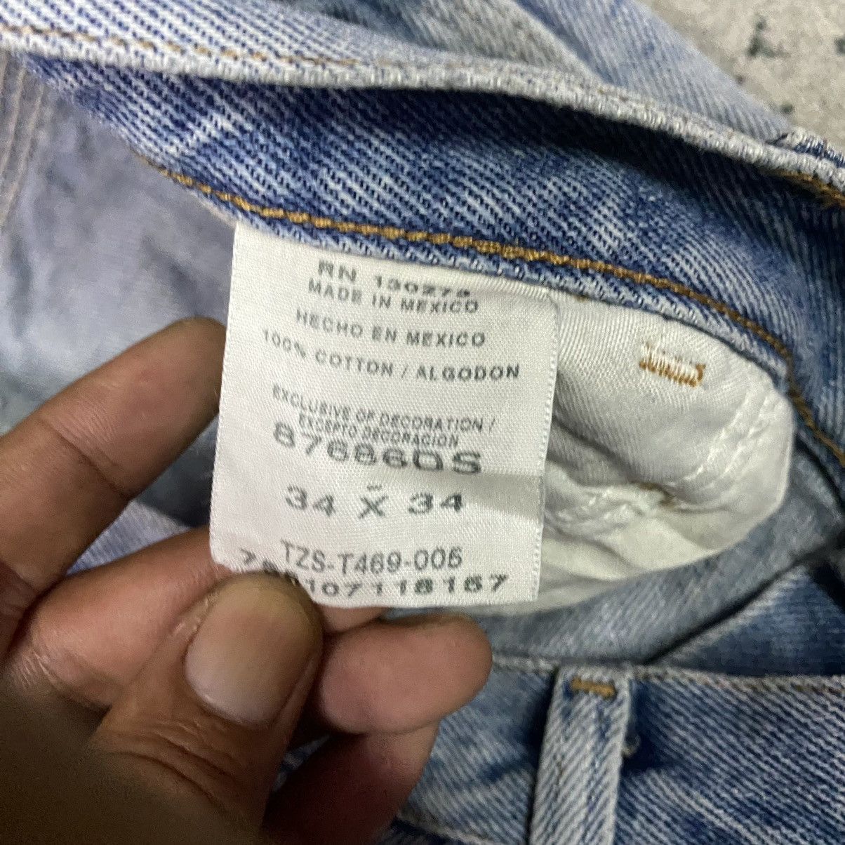 14th Addiction × If Six Was Nine × JNCO Vintage Rustler Light Washed Carpenter Baggy Denim Jeans Size US 34 / EU 50 - 8 Thumbnail