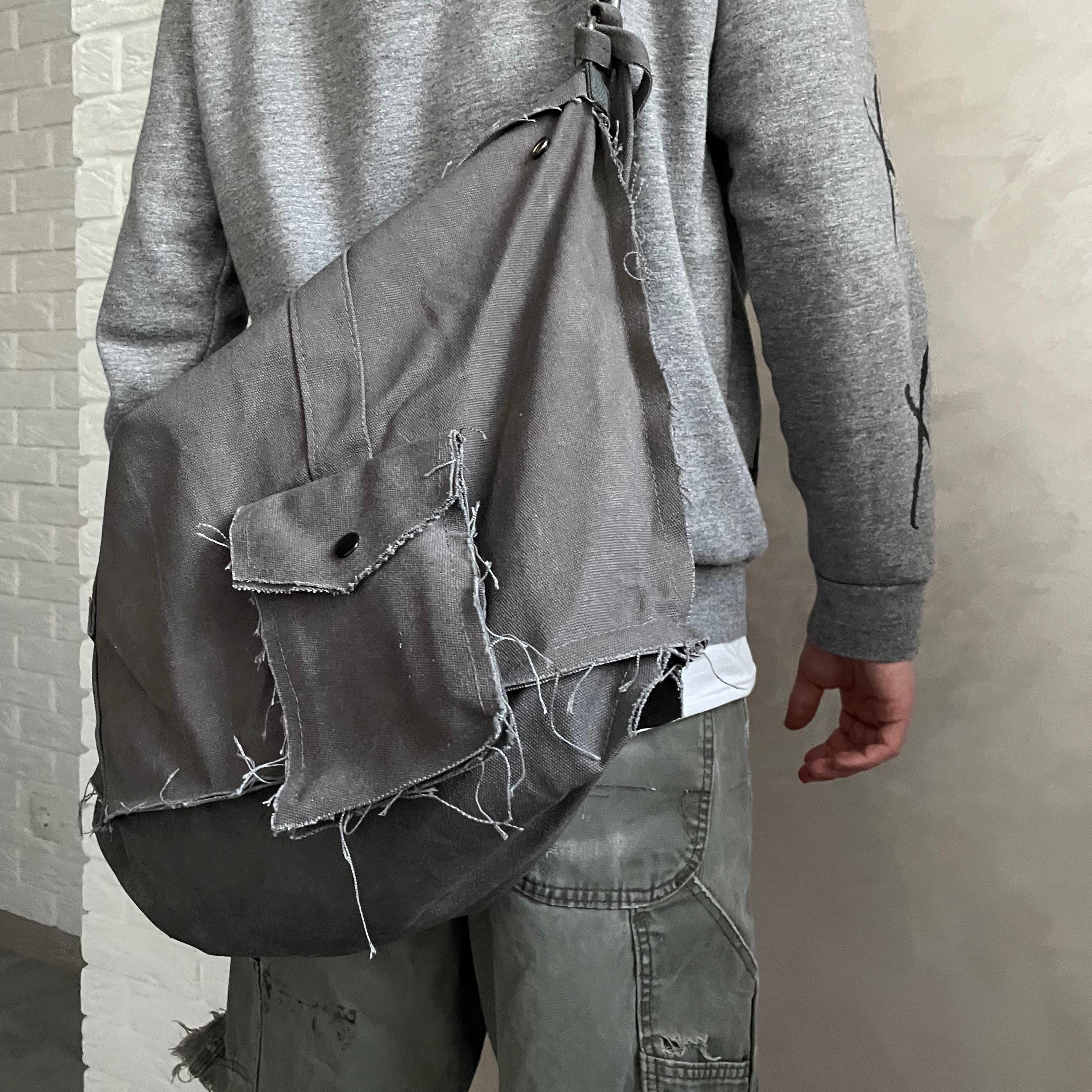 Other Large Canvas Messenger Bag grunge opium distressed y2k Size ONE SIZE - 7 Thumbnail