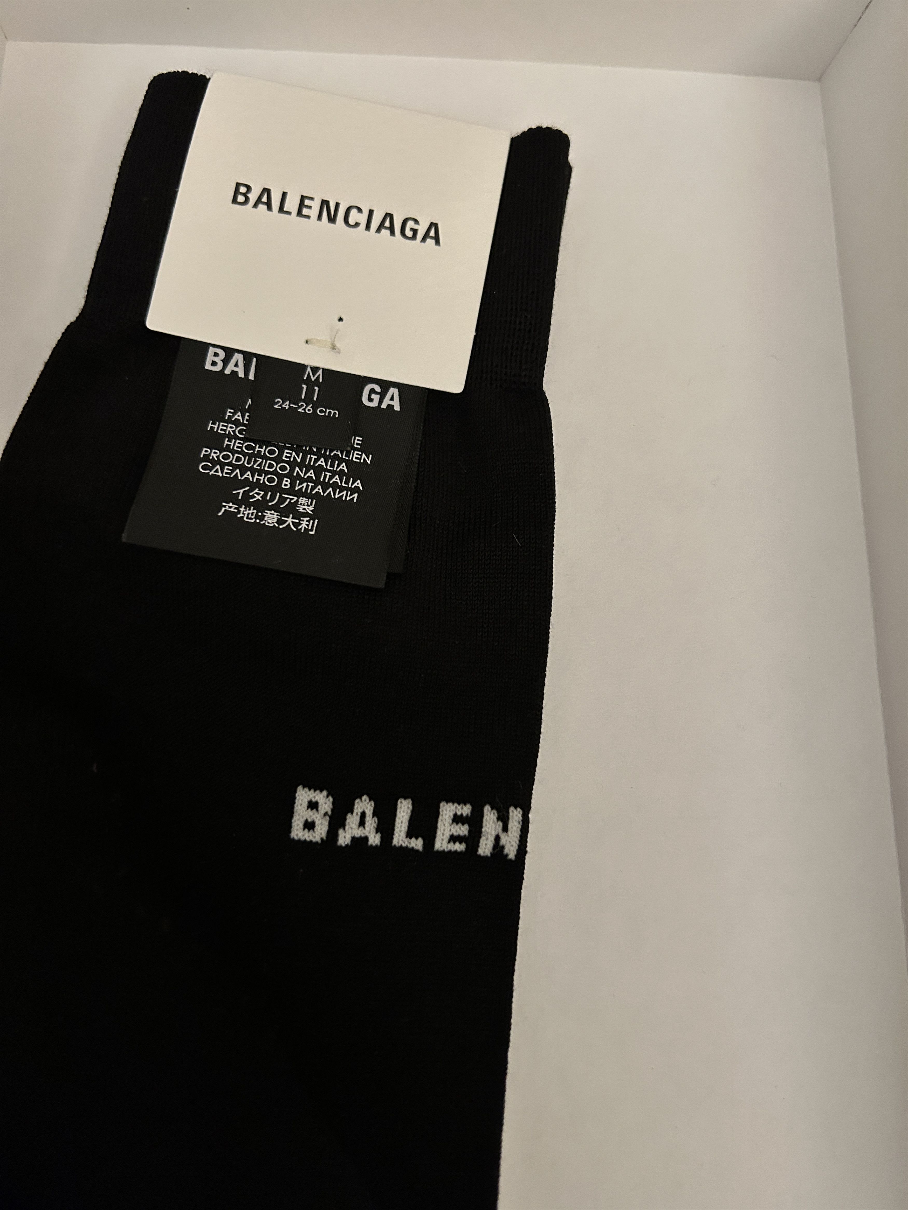 Balenciaga Balenciaga black logo Socks Cotton Size Medium Size ONE SIZE - 2 Thumbnail