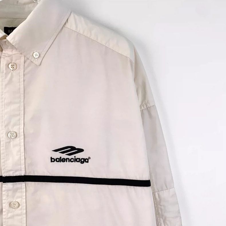 Balenciaga Balenciaga Beige striped logo monogram embroidered lapel s Size US M / EU 48-50 / 2 - 3 Thumbnail