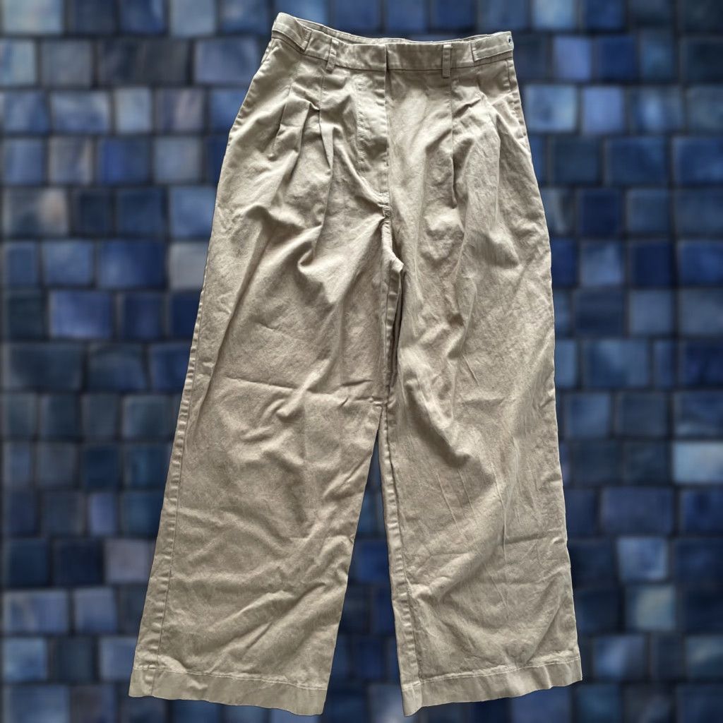 Abercrombie & Fitch Abercrombie & Fitch Pants Womens 27x27 Tan High Rise Cinch Waist Wide Leg Chino Penny Pleated Pockets Retro City Boho Office Casual Workwear Size 27" / US 4 / IT 40 - 1 Thumbnail