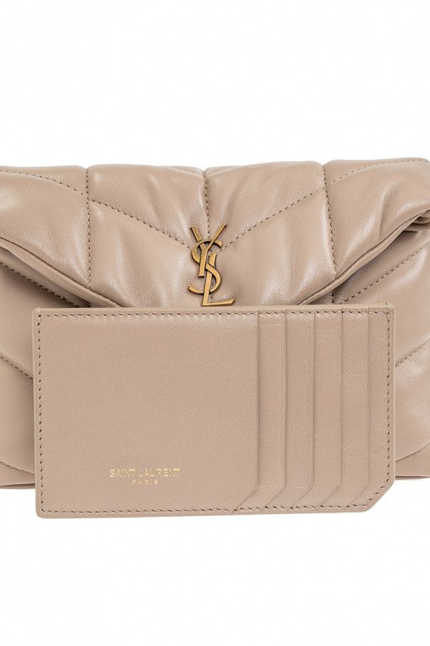 Saint Laurent Paris o1s1wg111024 Size: OS / Puffer Small Pouch in Beige Size ONE SIZE - 6 Thumbnail