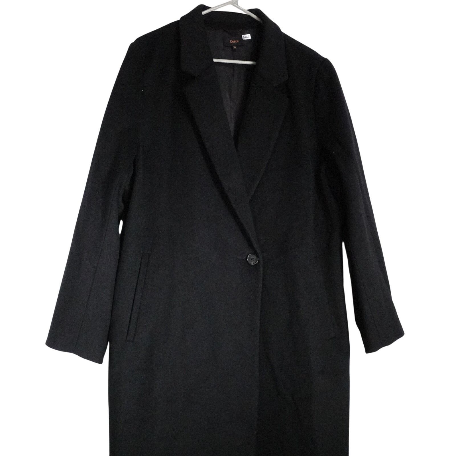 Quince Quince Black Italian Classic Single Breasted Wool Coat XL Size XL / US 12-14 / IT 48-50 - 4 Thumbnail