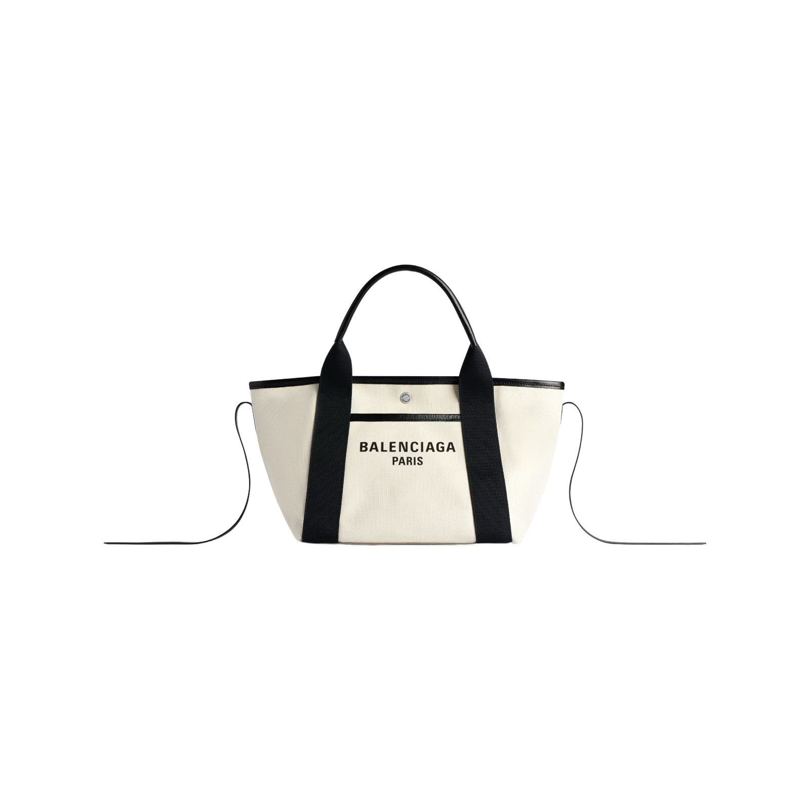 Balenciaga BALENCIAGA Biarritz Small $1200 Natural/Black Cotton Tote Ba Size ONE SIZE - 2 Thumbnail