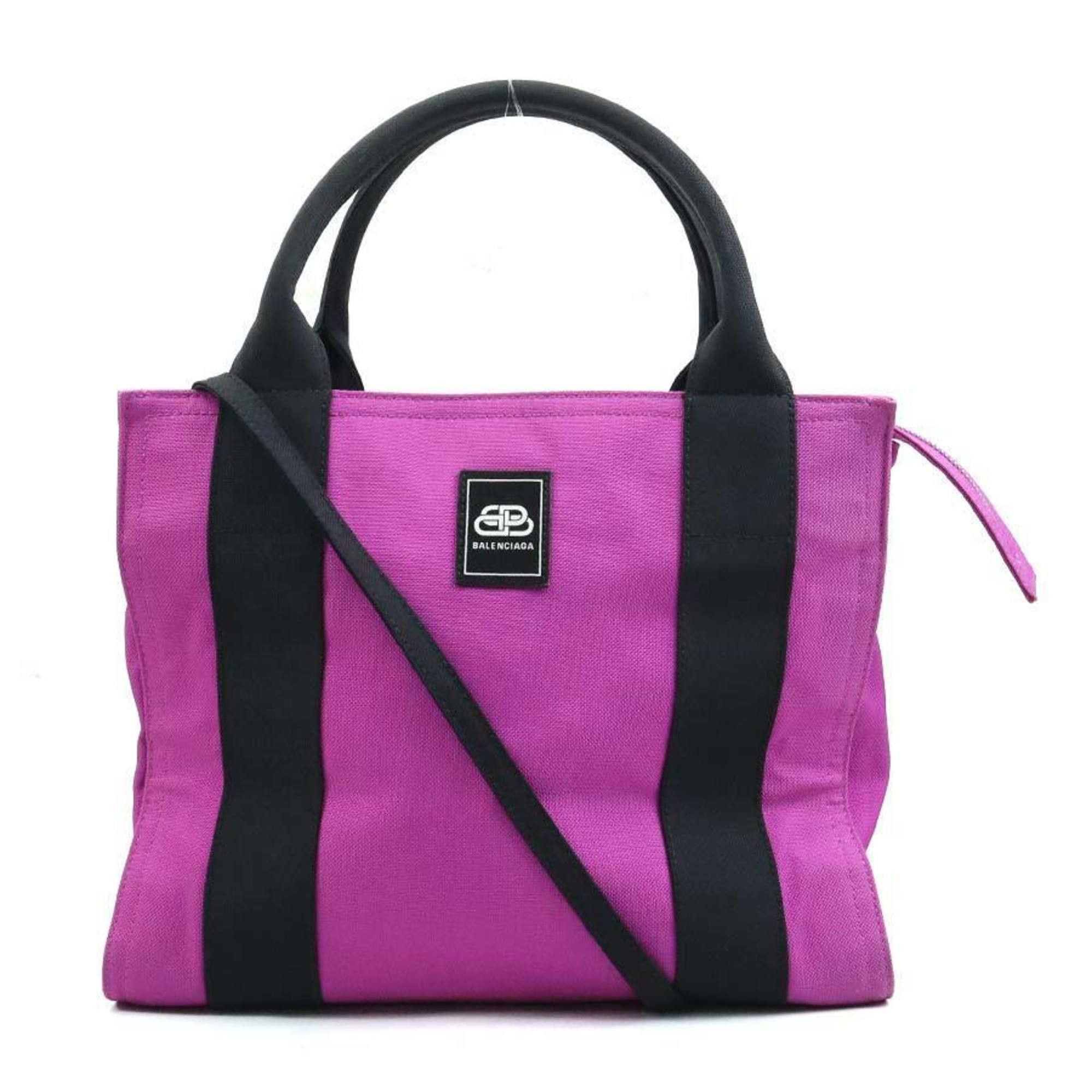 Balenciaga Balenciaga Handbag Shoulder Bag Canvas Purple Black Women's e60831a Size ONE SIZE - 1 Thumbnail