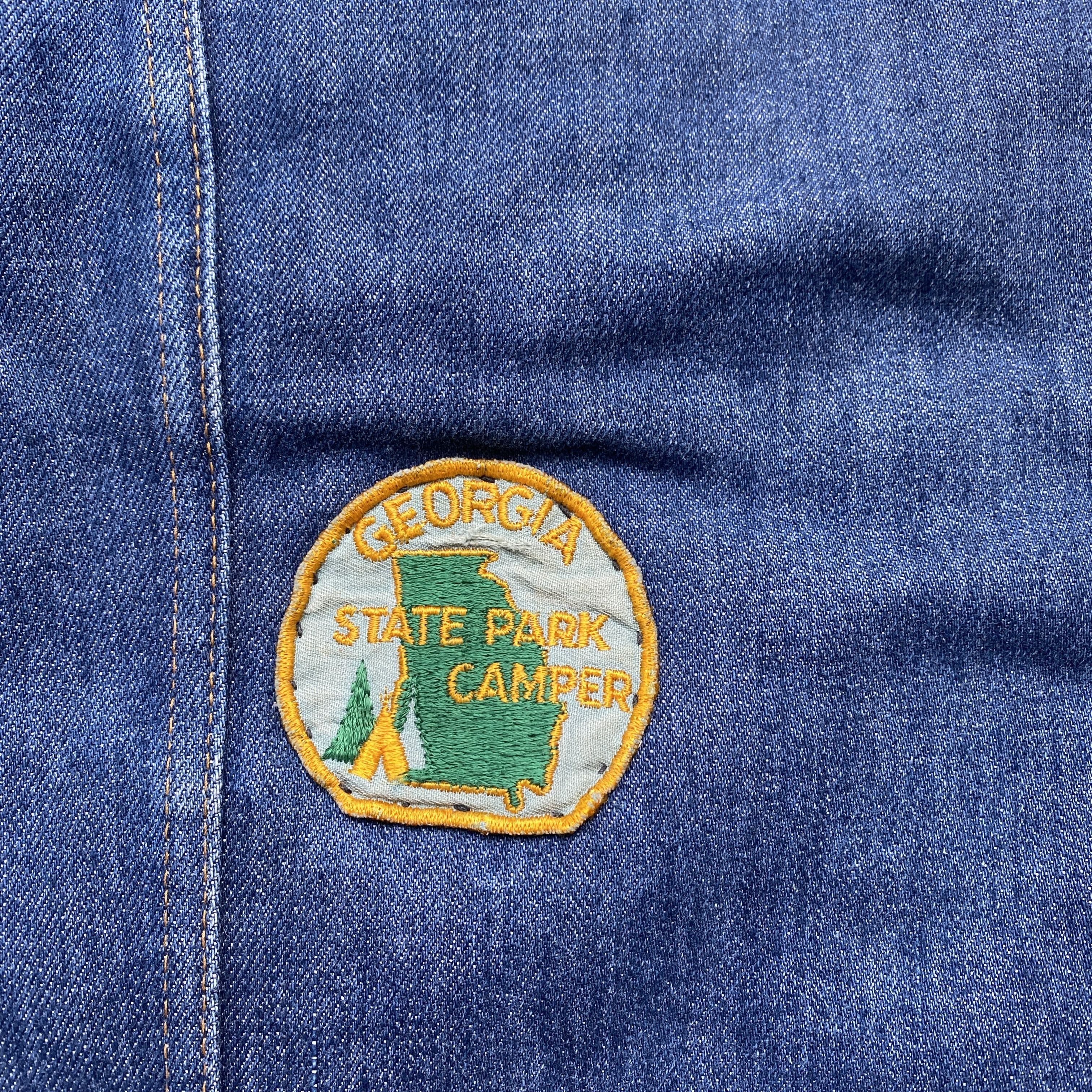 Vintage Vintage 70s Patched Denim Trucker Jacket Quilted Lined Size US L / EU 52-54 / 3 - 7 Thumbnail