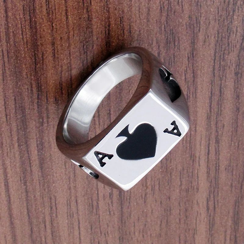 Jewelry Lucky Spade A Playing Card Ring Size ONE SIZE - 6 Thumbnail