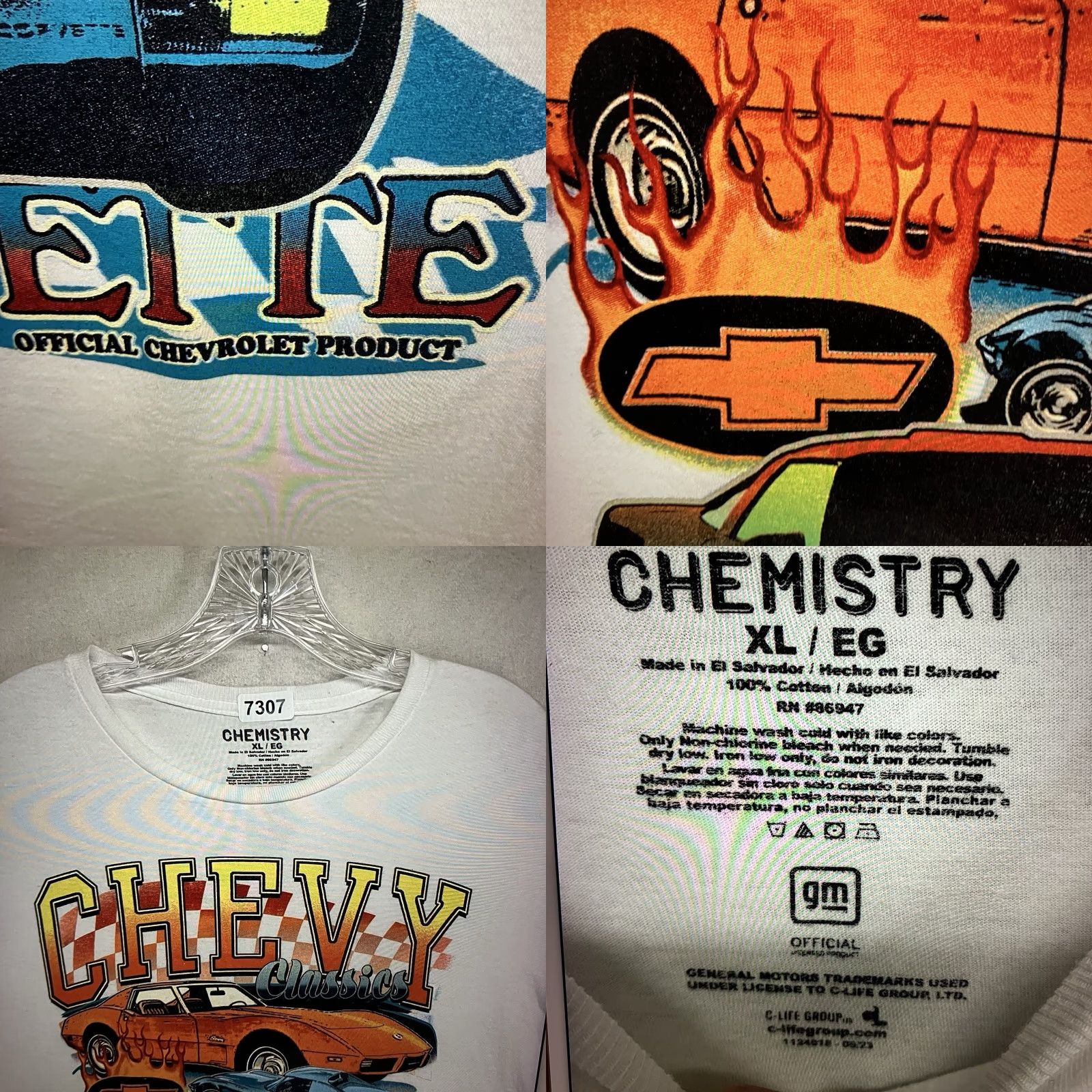 Etro VINTAGE Chevy Corvette T Shirt Men Adult XL White Graphic Print Cars 80s Retro Size US XL / EU 56 / 4 - 8 Thumbnail