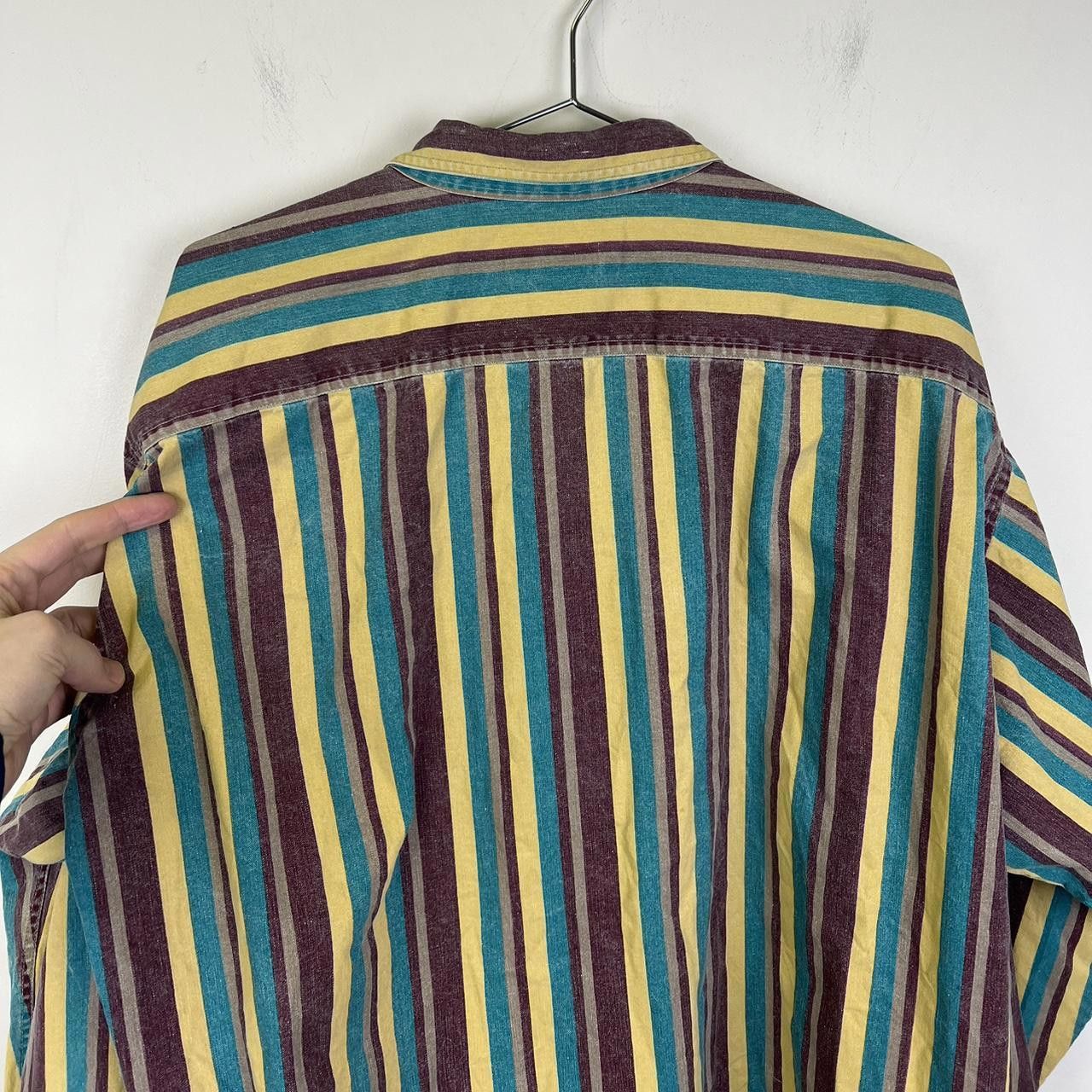 Designer Vintage Ruff Hewn Striped Button-Up Shirt - XL 90s Westen Size US XL / EU 56 / 4 - 4 Thumbnail