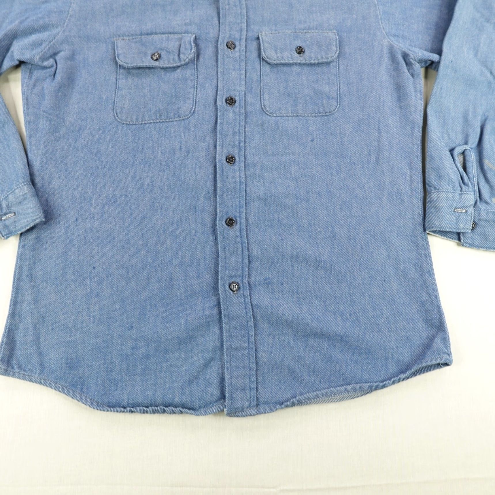 Vintage VINTAGE Five Brother Shirt Mens Large Tall Button-Up Flannel Blue Twill 70s Casual Workwear Mens LT Large Tall Blue Flannel Shirt 1970s Five Brothers Size US L / EU 52-54 / 3 - 3 Thumbnail