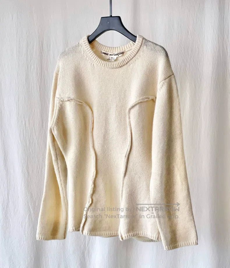 Comme des Garcons Comme Des Garcons Cream White Coarse Pleat Oversize Wool S Size M / US 6-8 / IT 42-44 - 4 Thumbnail