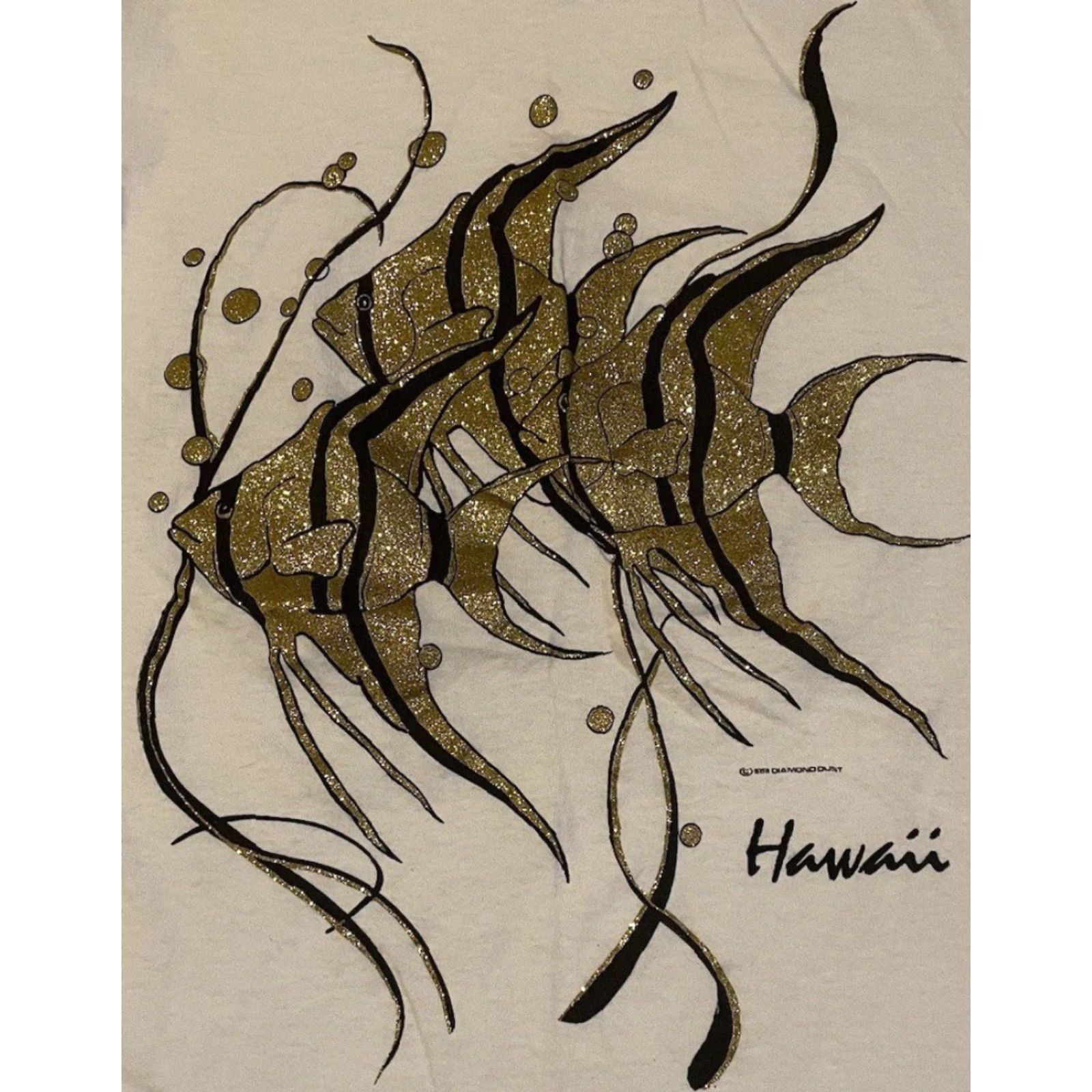 Vintage VINTAGE Hawaii Glitter Fish Shirt M USA Abstract Art Beach Surf Grunge OP TC 80s Shirt Mens White Size US M / EU 48-50 / 2 - 2 Thumbnail
