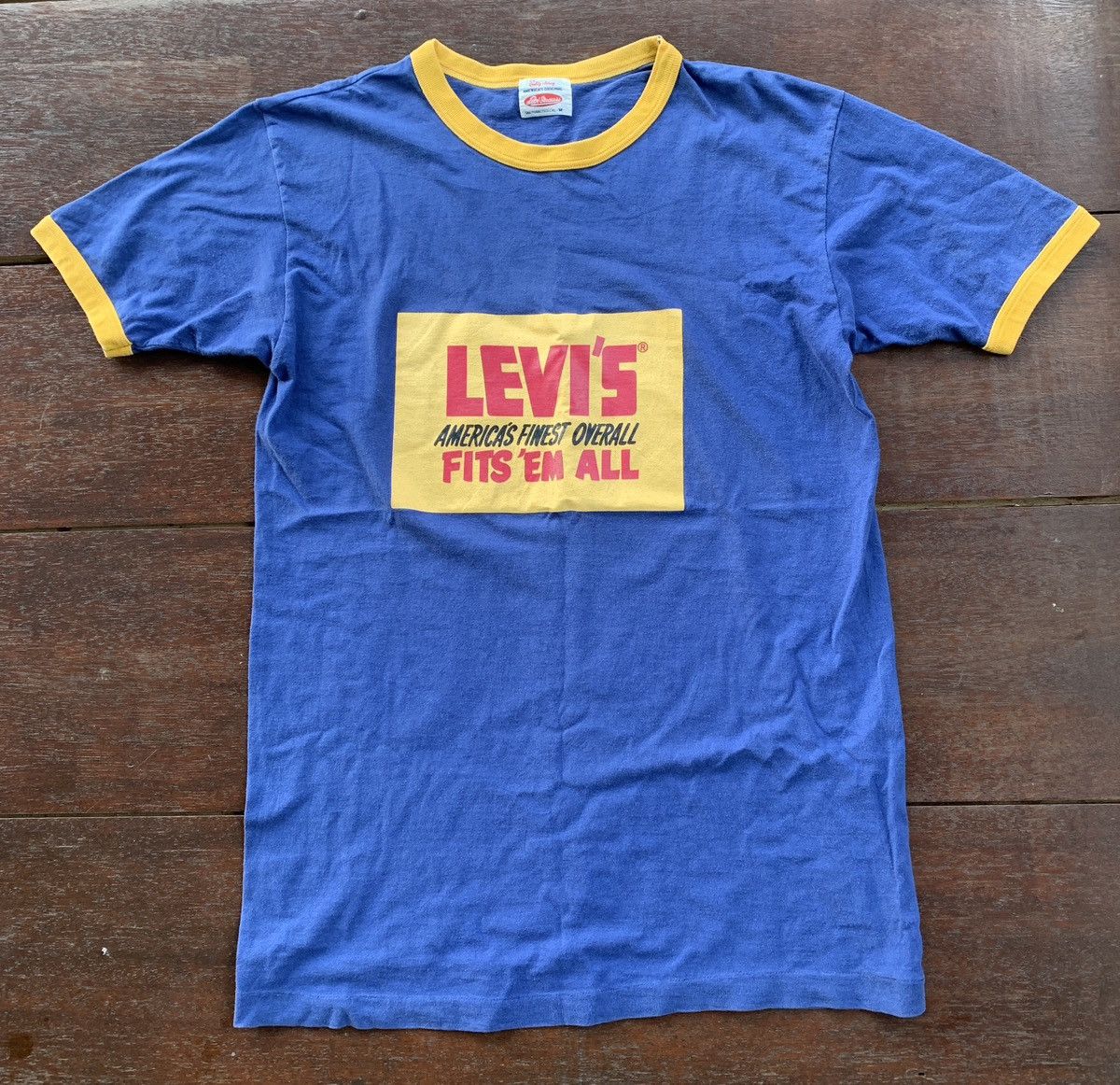 Levi's Vintage Clothing 90s Levi’s fits em all ringer blue tee Size US M / EU 48-50 / 2 - 1 Thumbnail