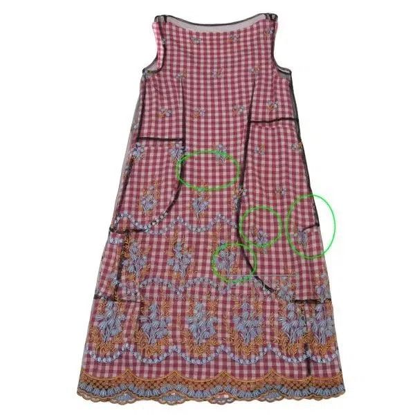 Comme des Garcons Comme des Garcons Red vintage embroidered floral plaid dre Size S / US 4 / IT 40 - 3 Thumbnail