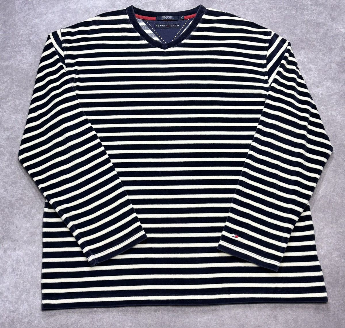 Tommy Hilfiger Vintage 90’s Tommy Hilfiger Striped Terry Long Sleeve Shirt Size US XL / EU 56 / 4 - 1 Thumbnail
