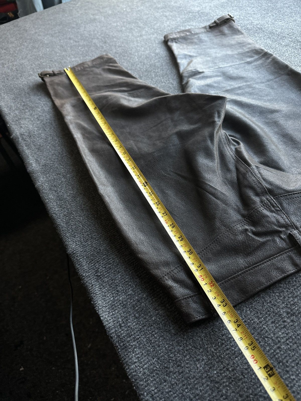 Leather 🚨Vintage leather pants motorcycles dark brown LUXURY Y2K Size 29" - 16 Thumbnail