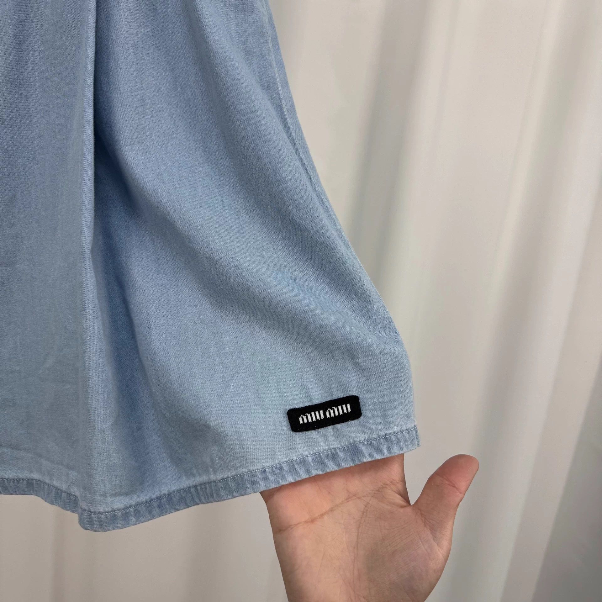 Miu Miu Miu Miu 24ss Embroidered Logo Denim Skirt 36 99 New Size 26" / US 2 / IT 38 - 4 Thumbnail