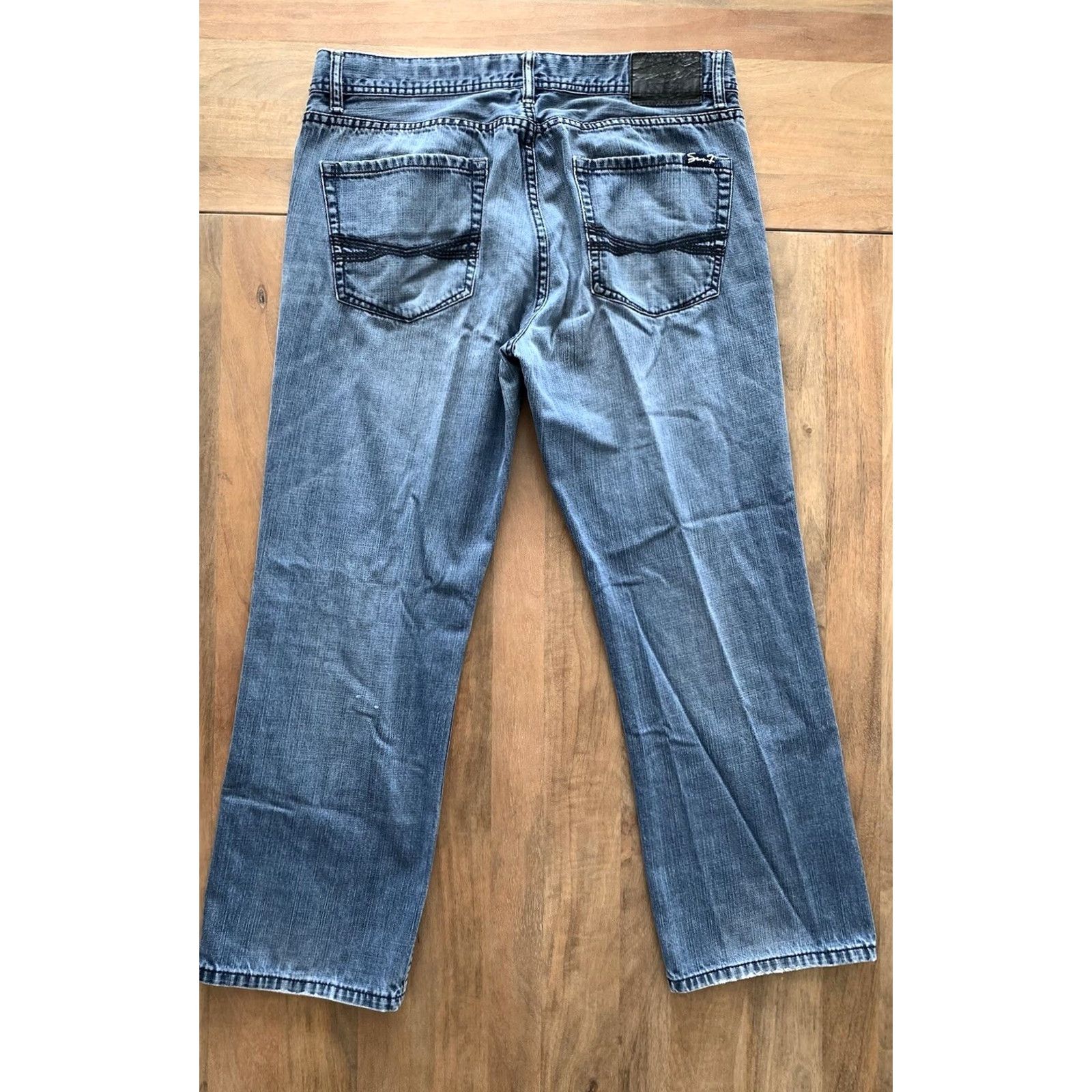 Vintage Seven7 Jeans Mens 36x30 Straight Denim Blue 90s Grunge Retro Casual Baggy Vintage No N/A Size US 36 / EU 52 - 2 Thumbnail