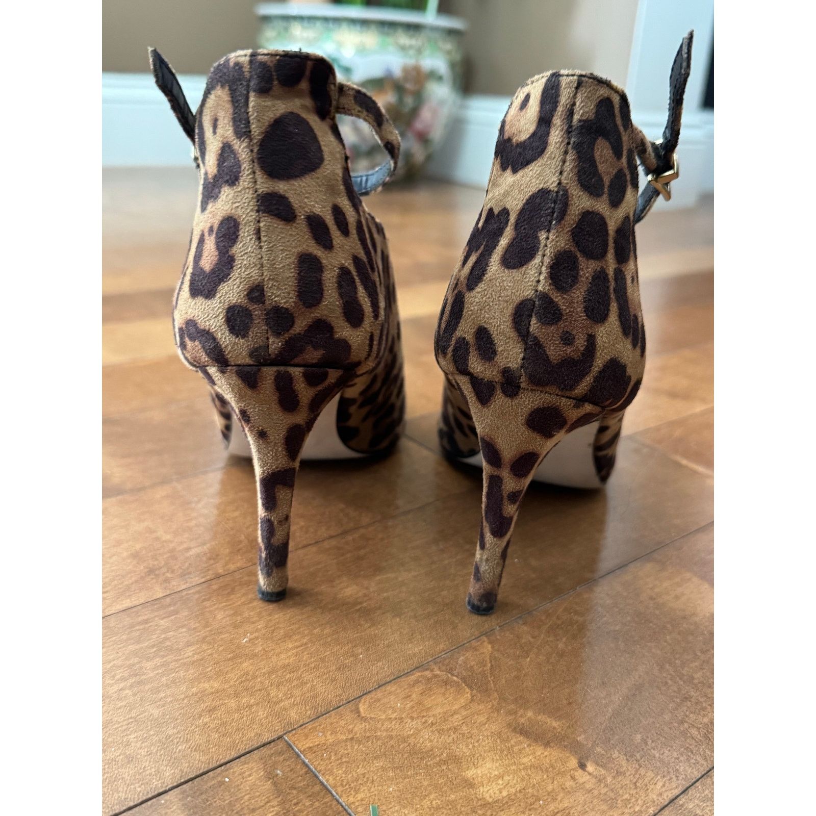 Asos Leopard print ankle straps, stiletto heel low cut booties 5 Size US 5 / IT 35 - 21 Thumbnail