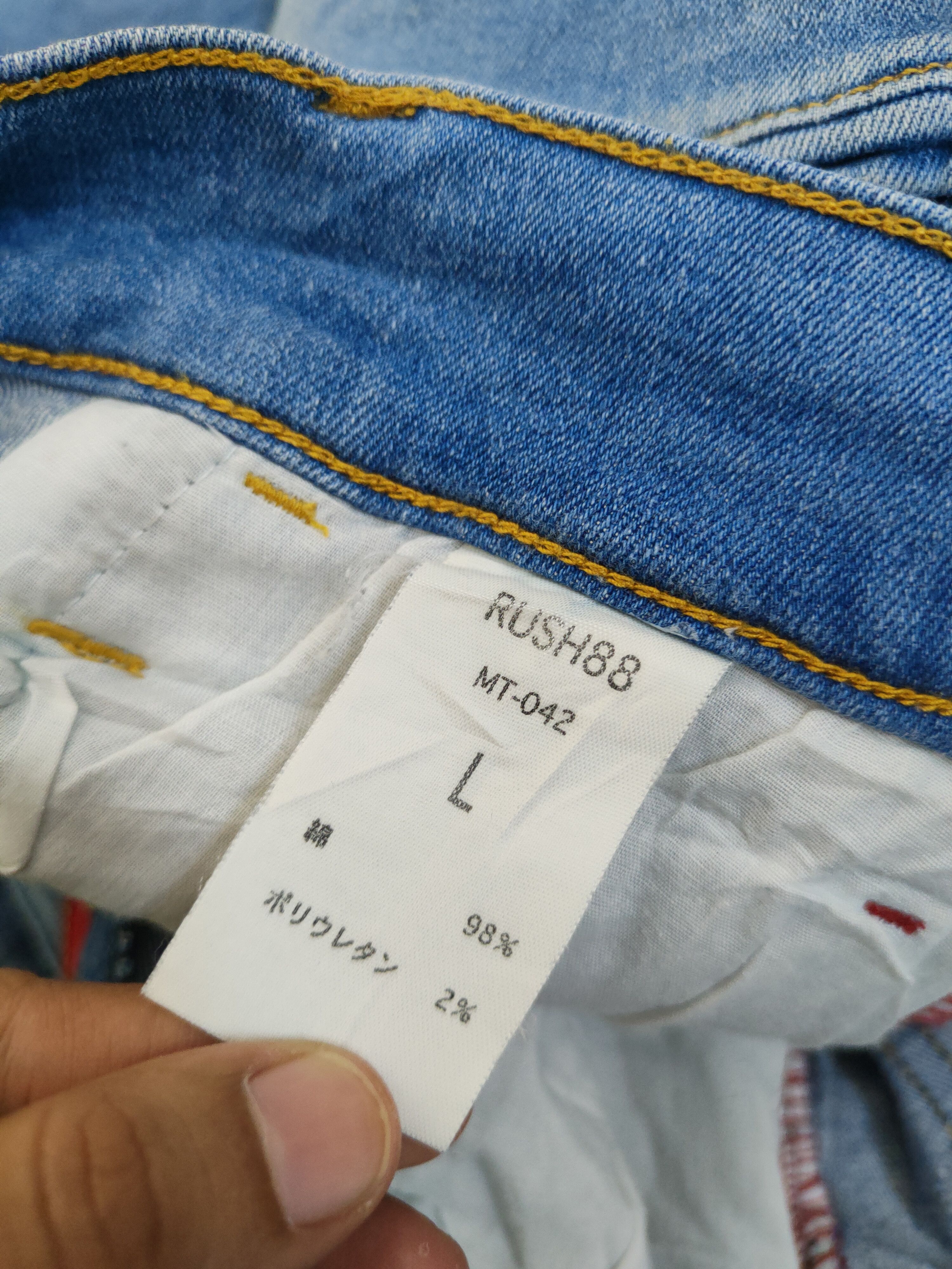 Japanese Brand Blue Monster Blue Distressed Ripped Jeans #W1951 Size US 32 / EU 48 - 17 Thumbnail