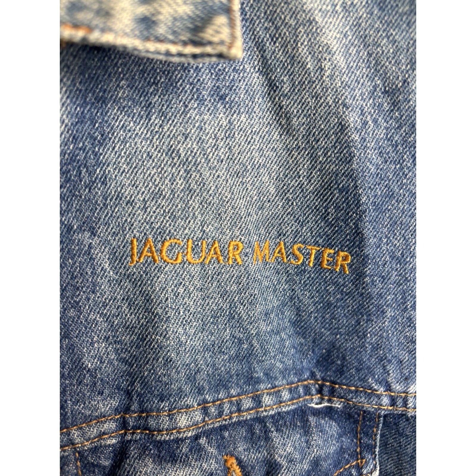 Denime VINTAGE Jaguar Master Denim Jacket Mens L Blue Embroidered Logo Distressed Size US L / EU 52-54 / 3 - 5 Thumbnail