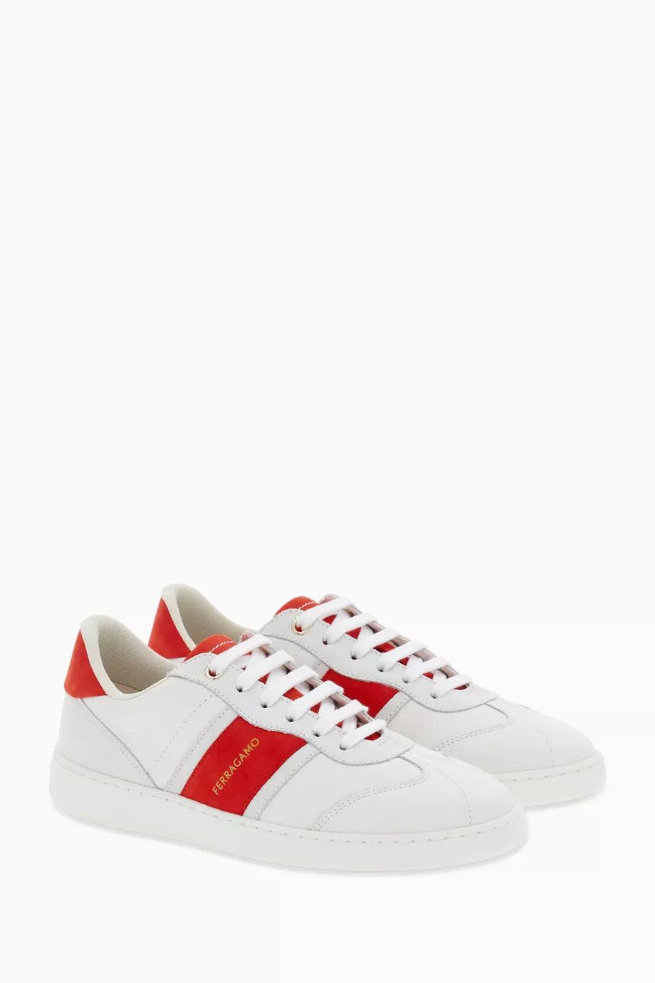 Salvatore Ferragamo o1y0426 Low-Top Sneakers in White/Orange Size US 5.5 / IT 35.5 - 2 Thumbnail
