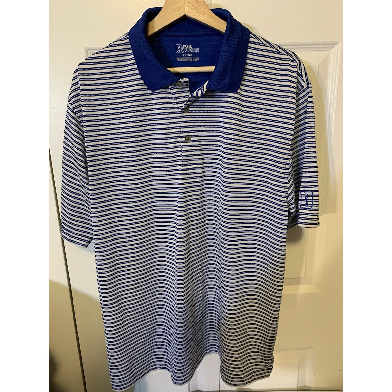PGA Tour PGA Tour Polo Shirt Men’s Sz XL Navy Blue Striped Golf Size US XL / EU 56 / 4 - 4 Thumbnail