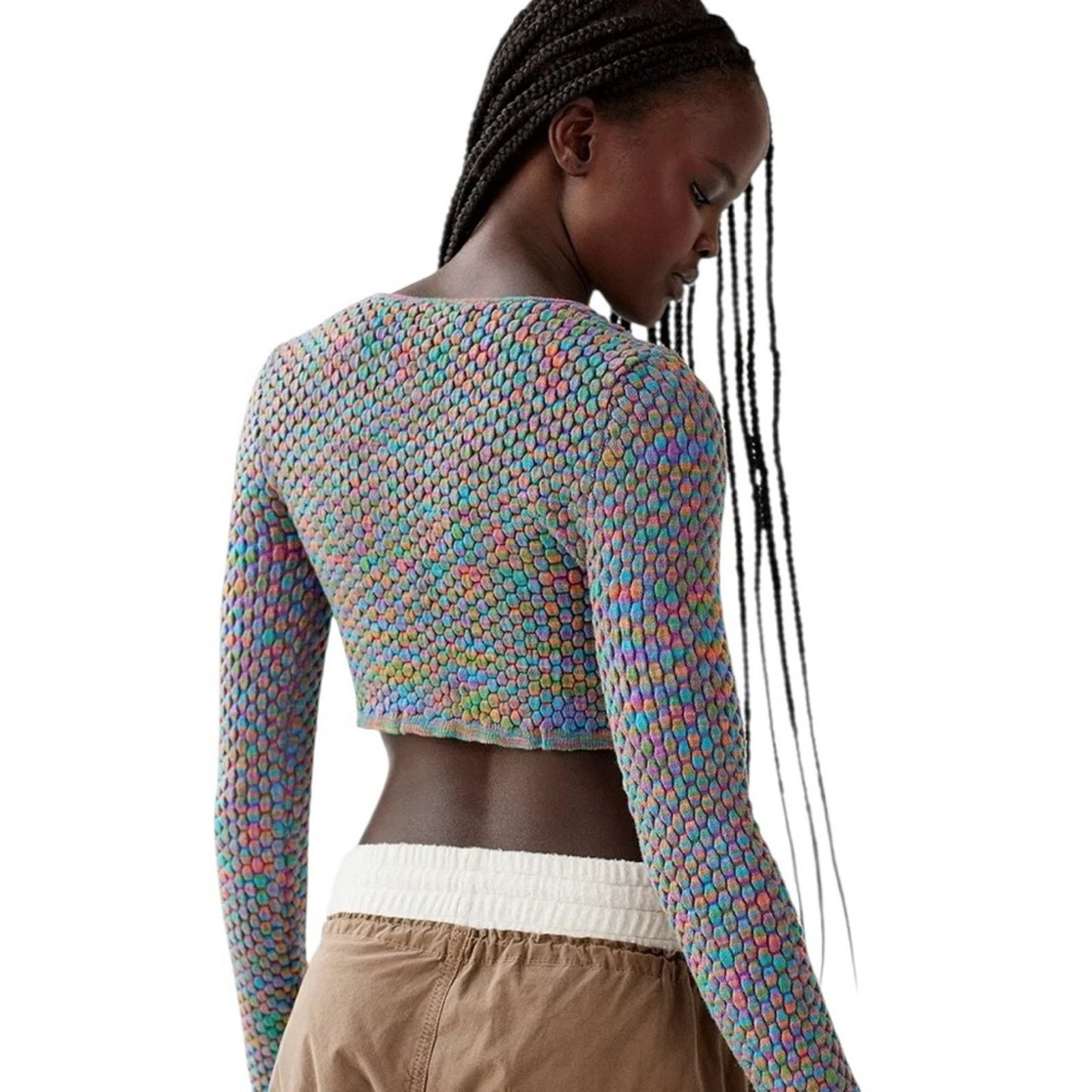 Urban Outfitters Urban Outfitters Piper Keyhole Textured Knit Crop Top Medium Size M / US 6-8 / IT 42-44 - 3 Thumbnail