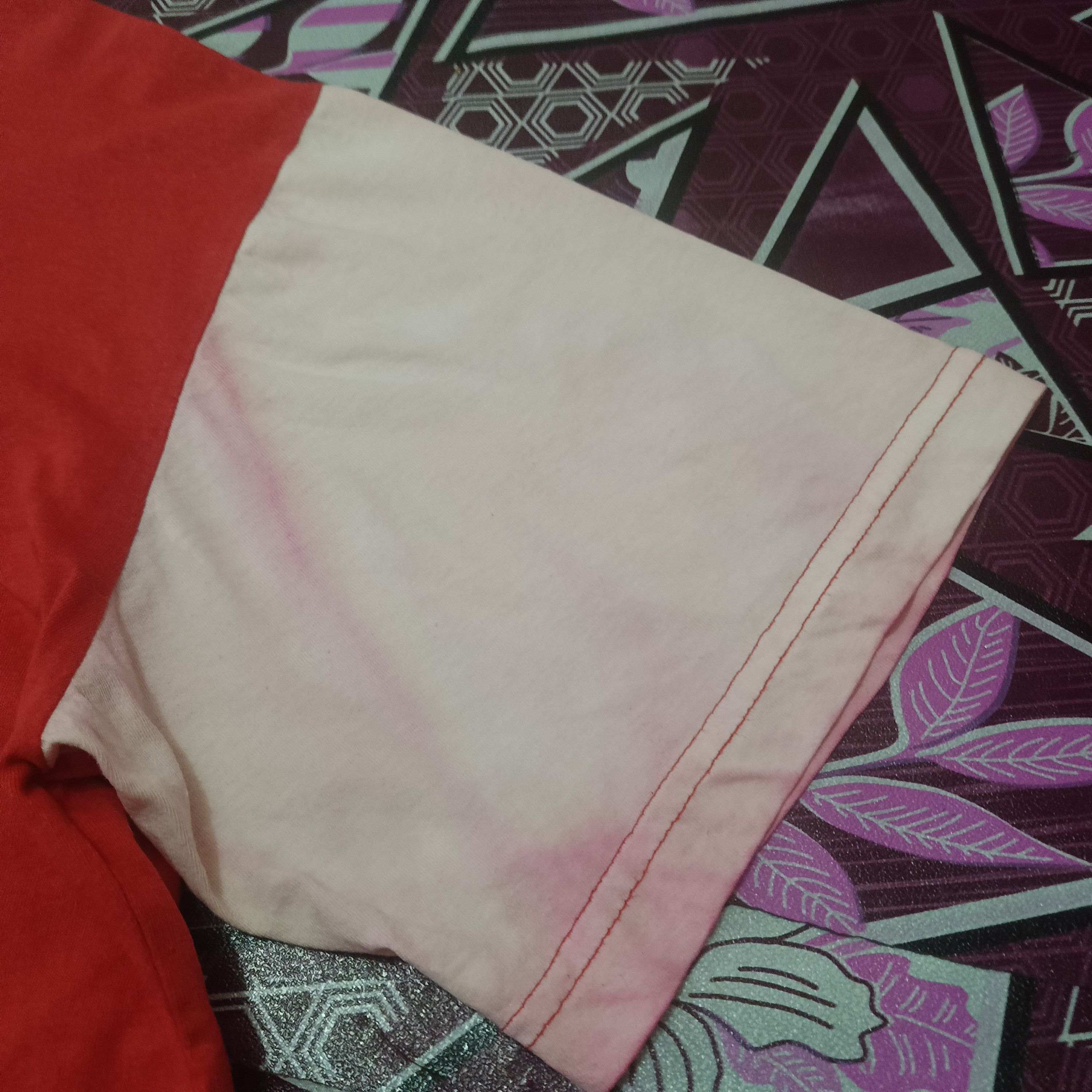 Vintage × Yves Saint Laurent Vtg Distressed Thrashed YSL big logo Bleach sleeve tricolour Size US L / EU 52-54 / 3 - 7 Thumbnail