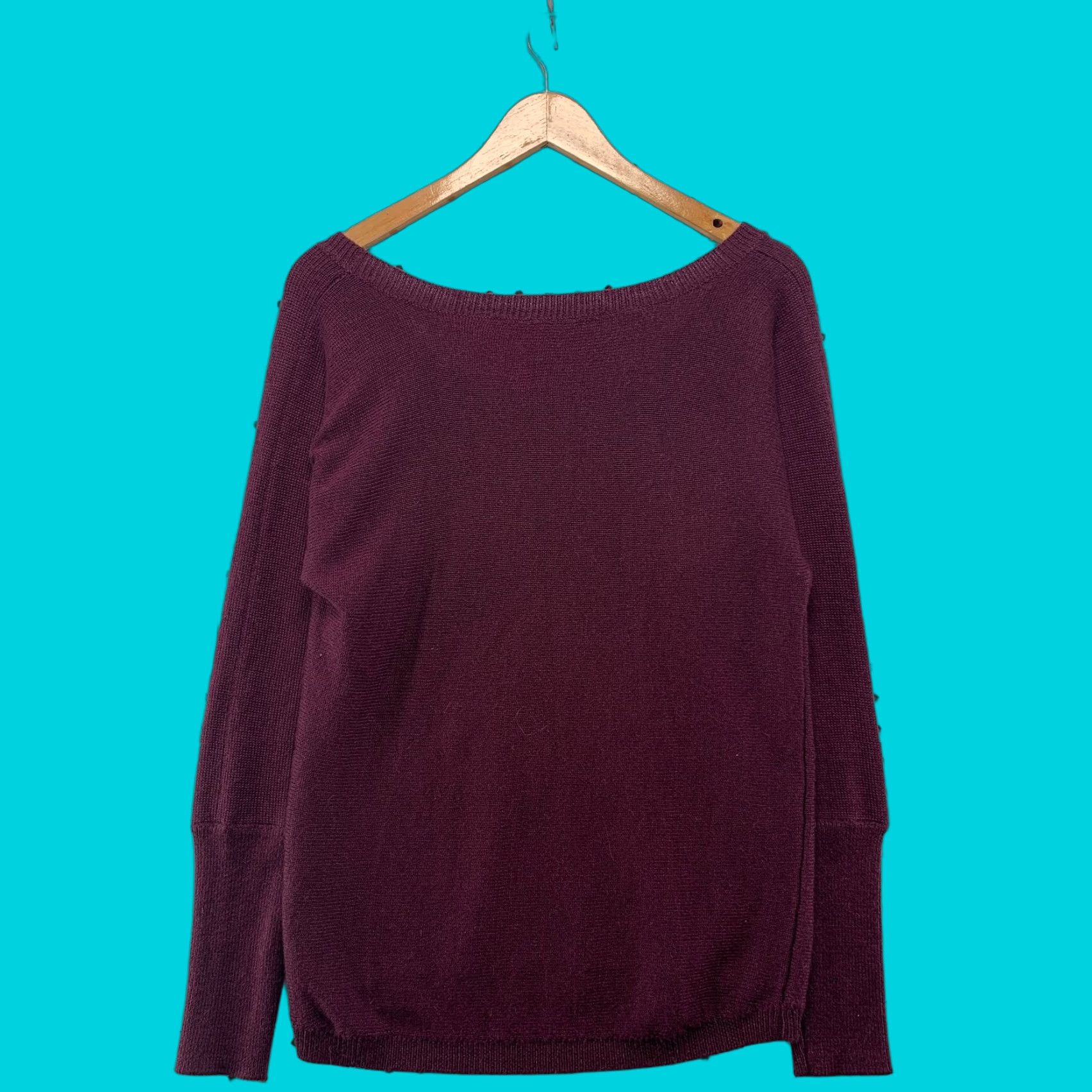 Vintage Feel The Piece Sweater Womens One Size Dark Purple Alpaca Blend Tere Jacobs Size M / US 6-8 / IT 42-44 - 1 Thumbnail