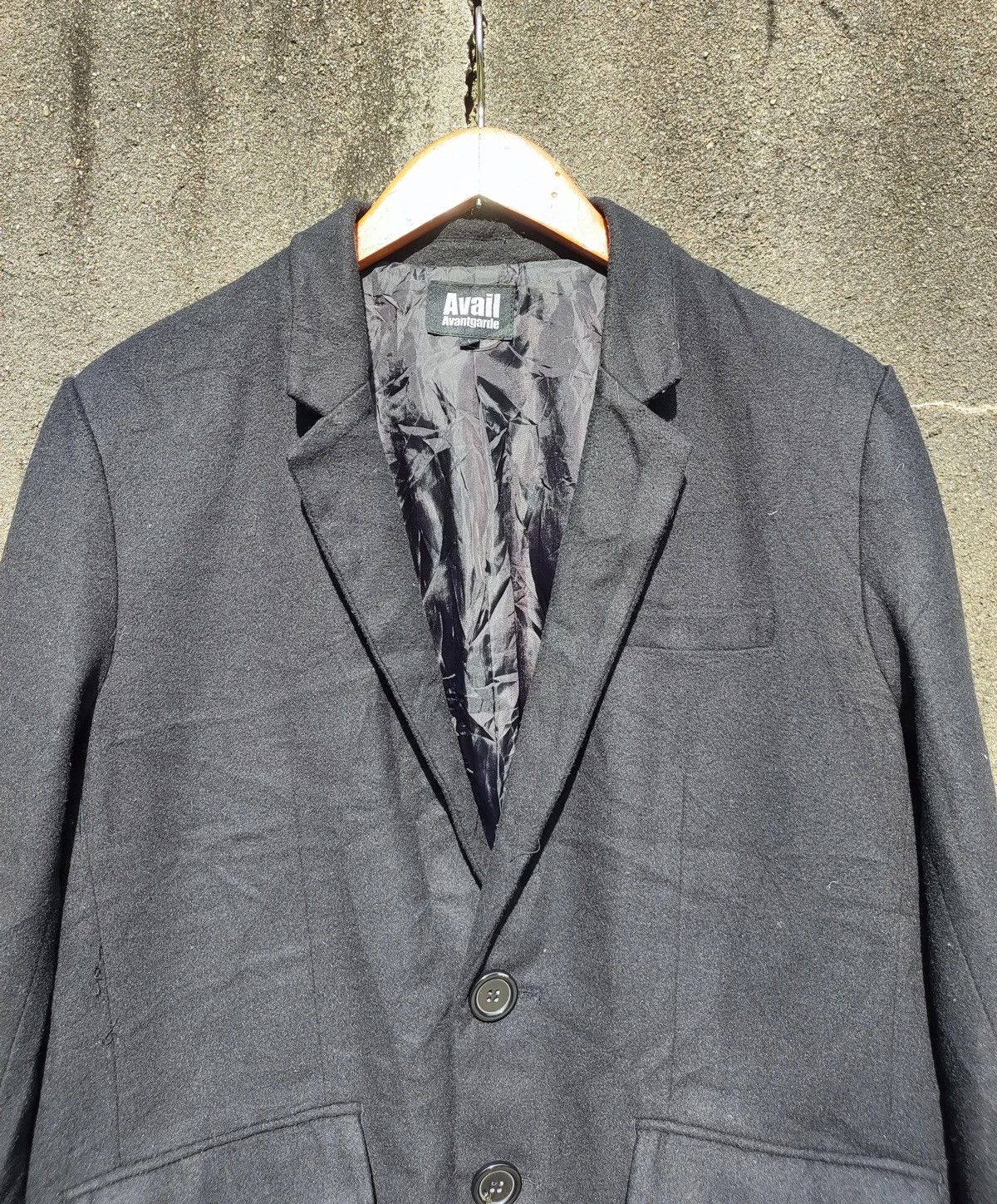 Designer × Japanese Brand Avail Avantgarde Black Casual Blazer Size 42R - 2 Thumbnail