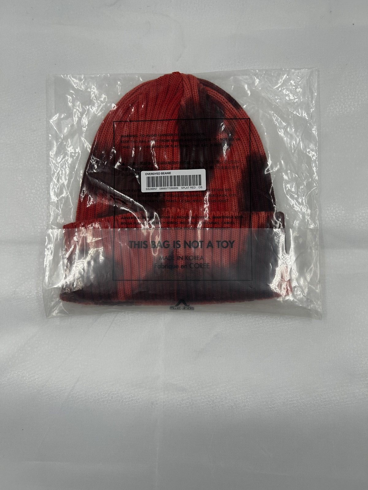 Supreme Supreme Overdyed Beanie Red Splat Size ONE SIZE - 2 Thumbnail