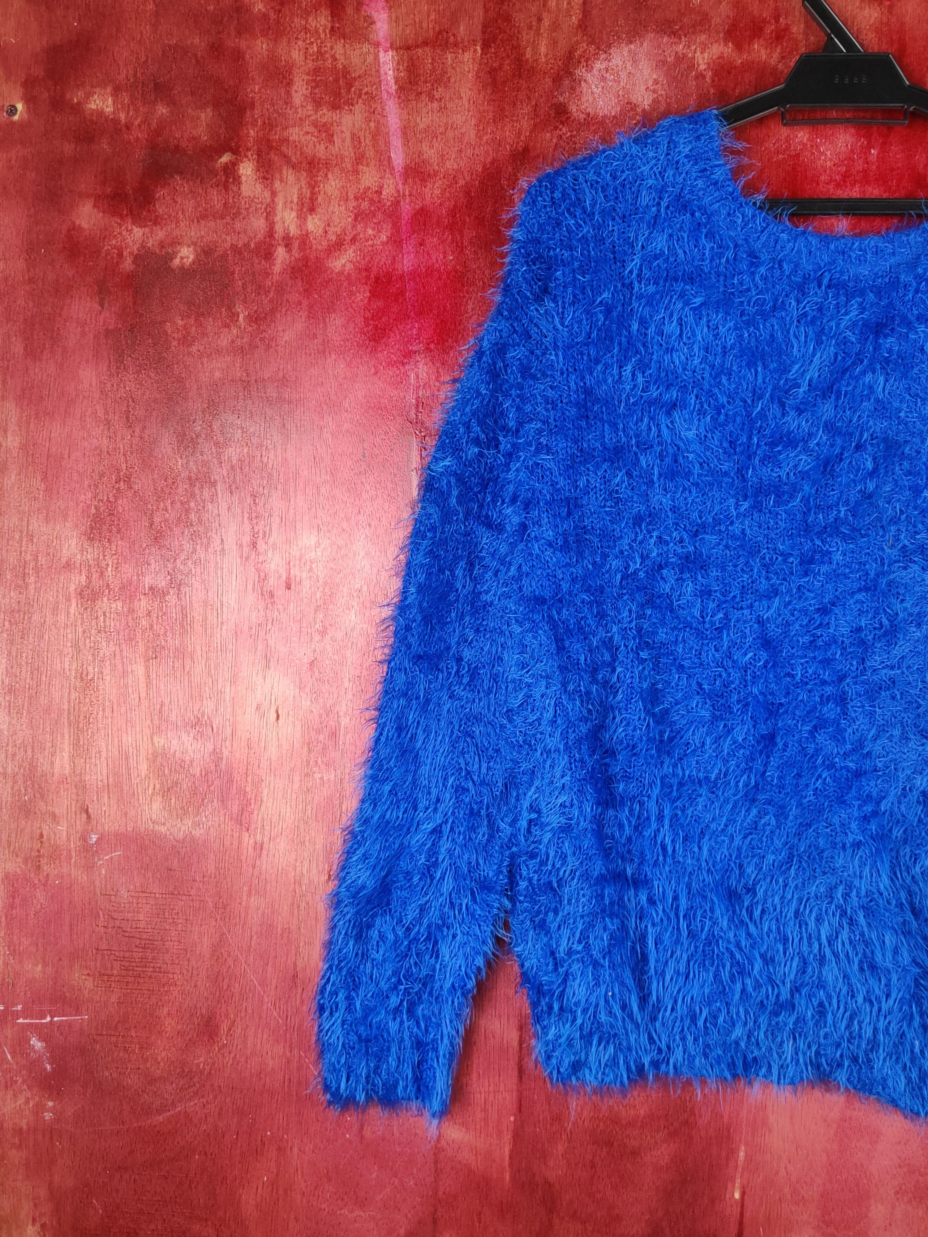 Japanese Brand Avail Jean Blue Shag Shaggy Fur Mohair Knitwear #S1951 Size M / US 6-8 / IT 42-44 - 9 Thumbnail