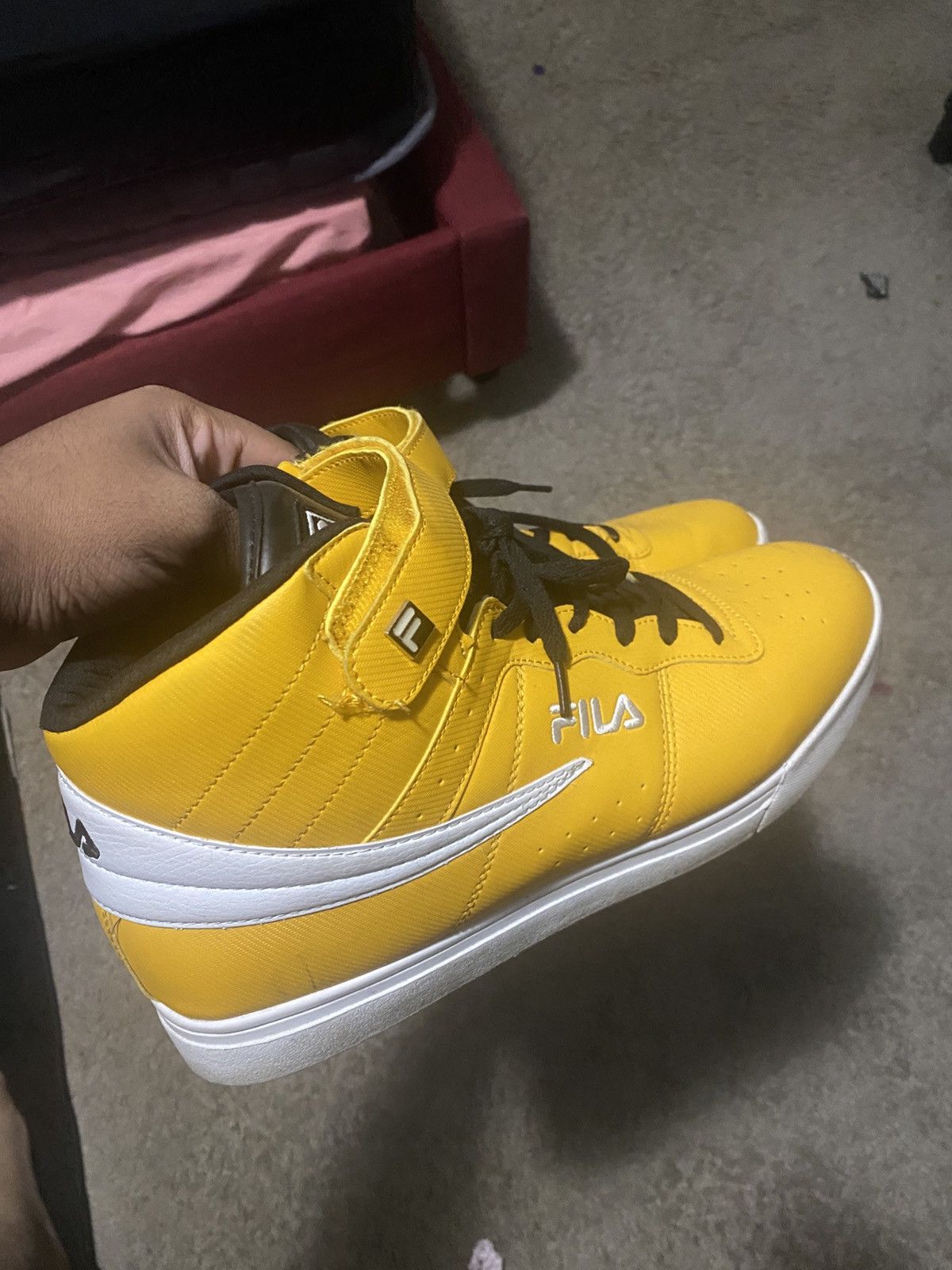 Fila Bright Yellow Fila High-Top Sneakers Size US 12 / EU 45 - 1 Thumbnail