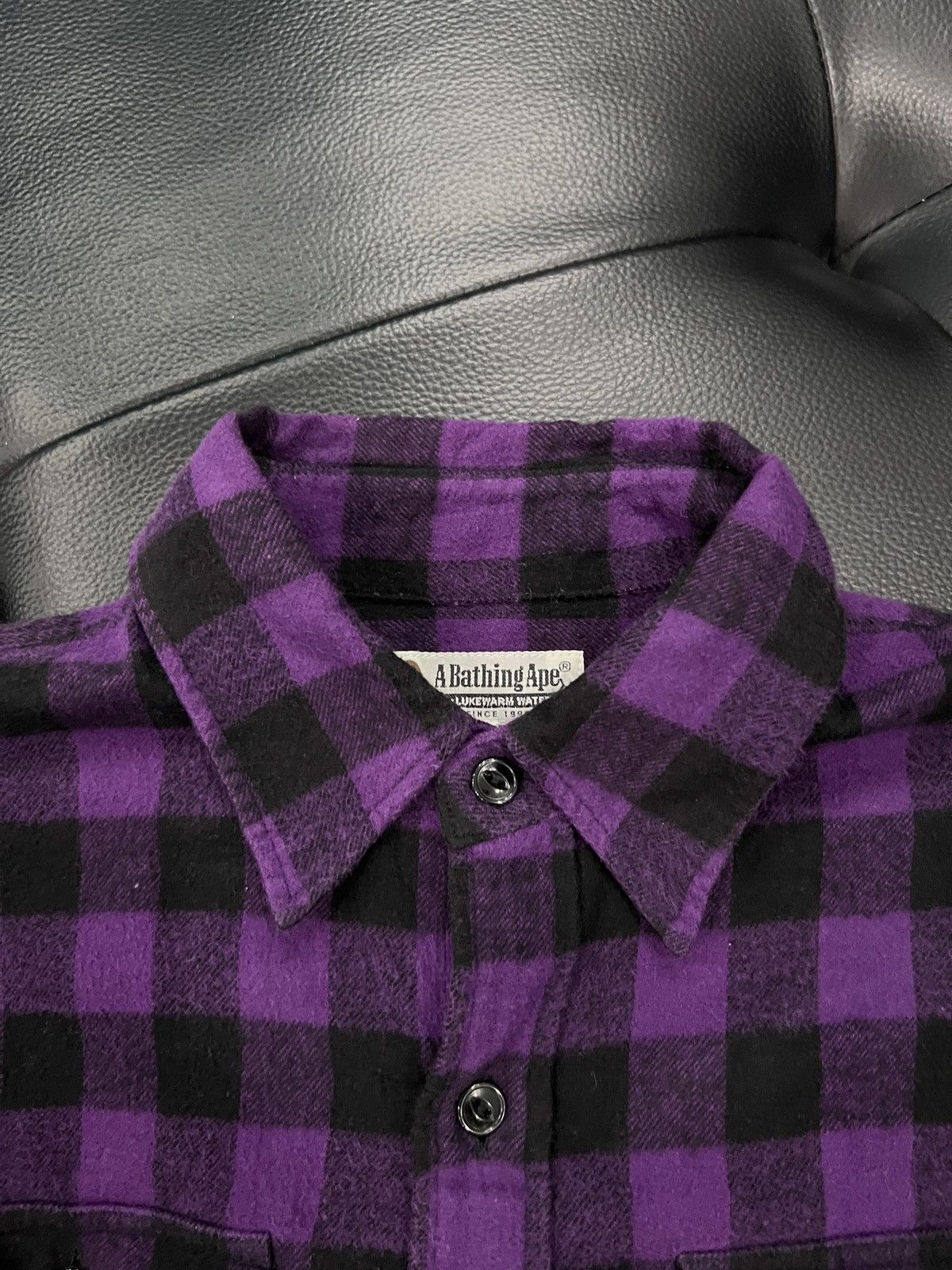 Bape A Bathing Ape OG 2000s Purple & Black Plaid Flannel Shirt Size US S / EU 44-46 / 1 - 5 Thumbnail