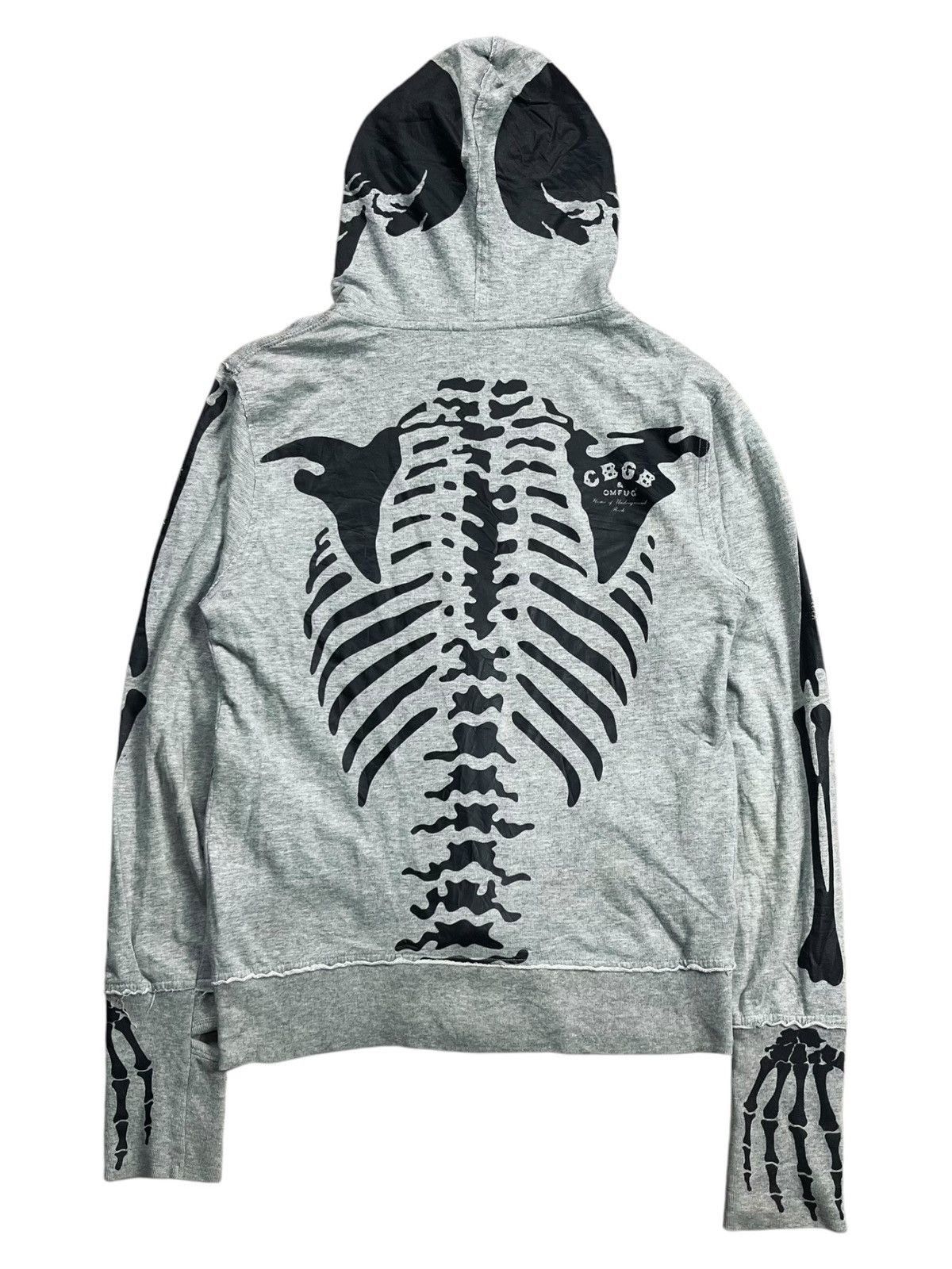 Vintage 1990s CBGB - THUMBHOLE SKELETON ZIP HOODIE Size US L / EU 52-54 / 3 - 11 Thumbnail