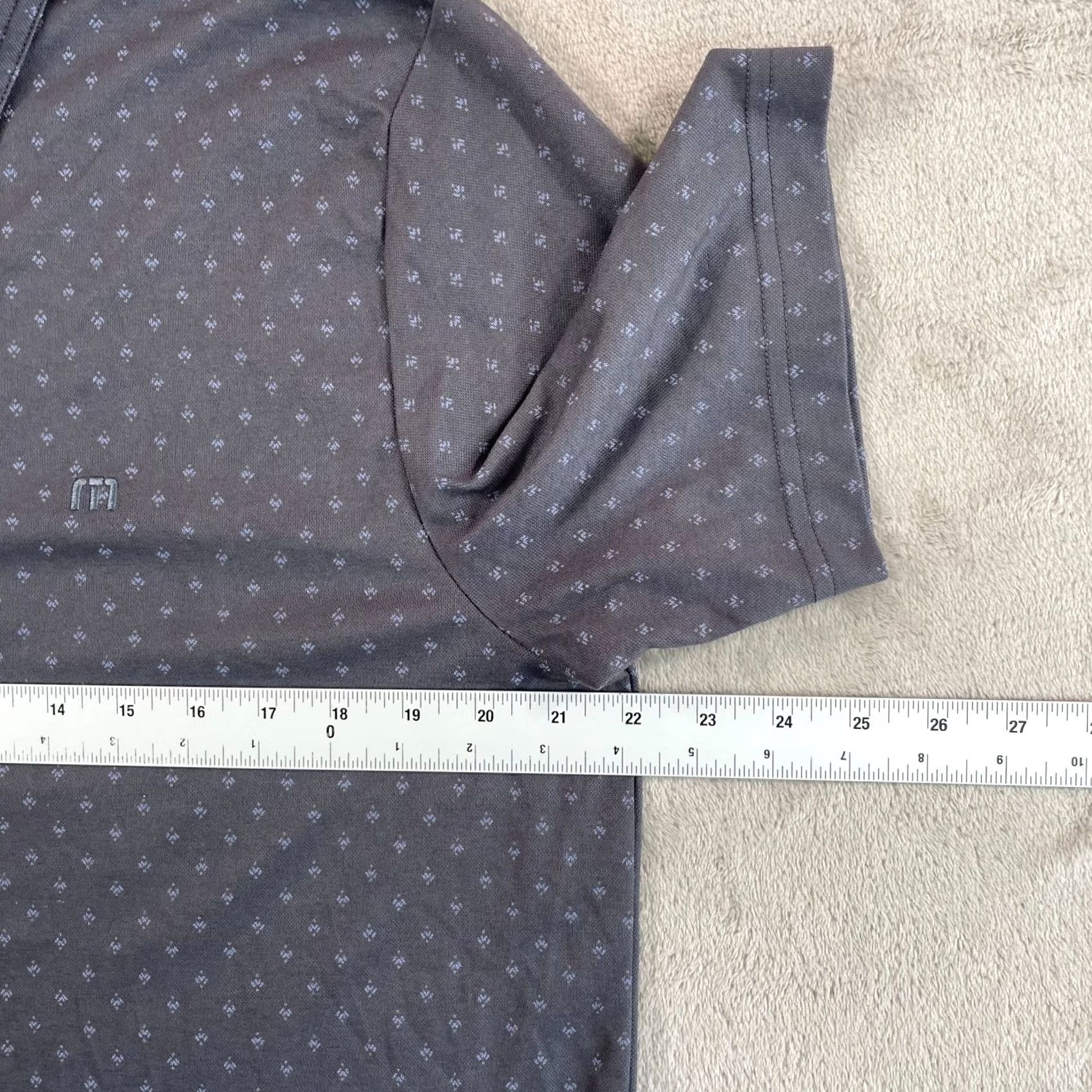 TravisMathew Travis Mathew Shirt Mens L Gray Eagle Peak Golf Polo Men Heather Dark Grey Performance Size US L / EU 52-54 / 3 - 6 Thumbnail